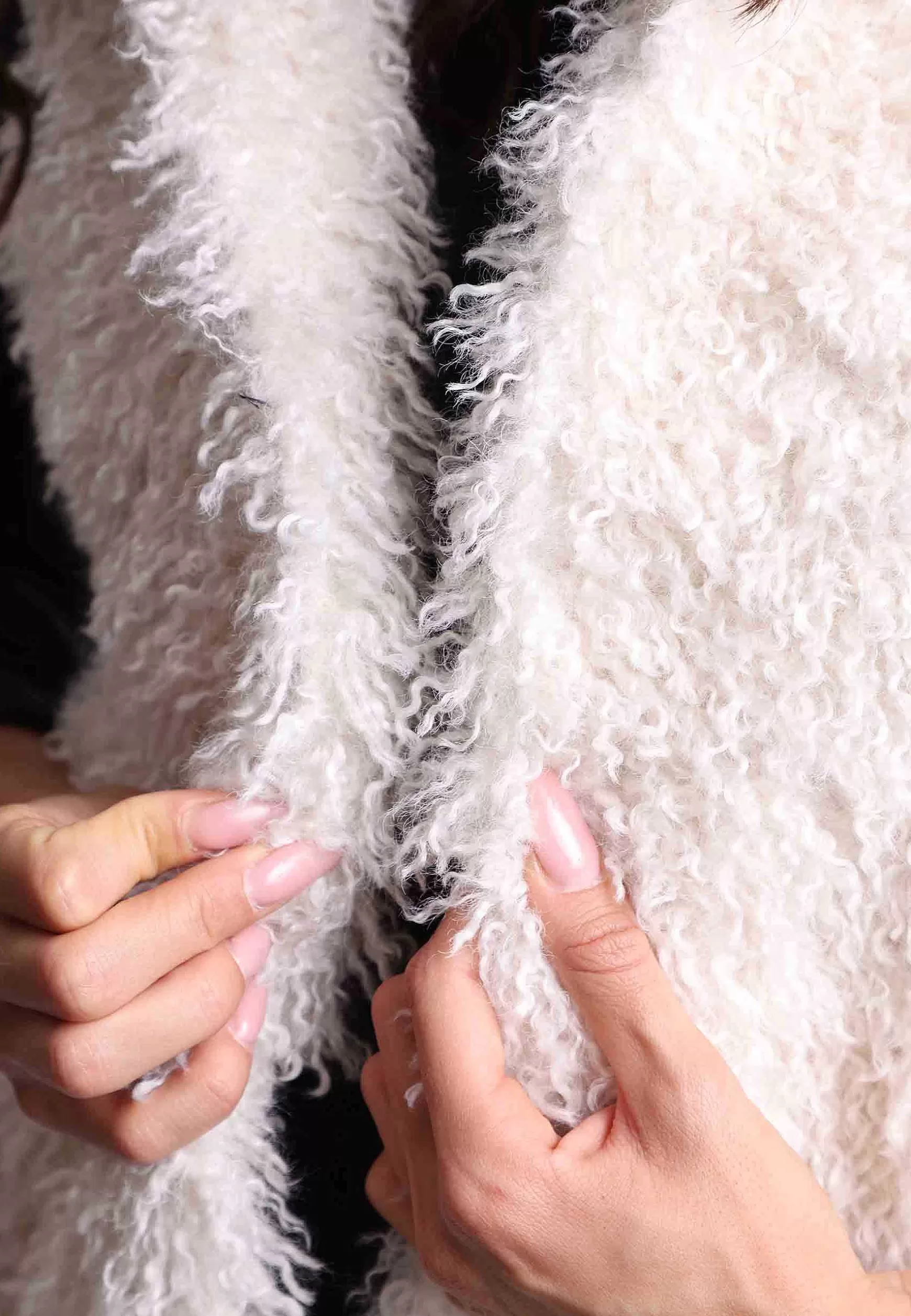 Gilet Teddy Donna In Eco Fur Bianco Con Cappuccio E Giro Manica** Hot