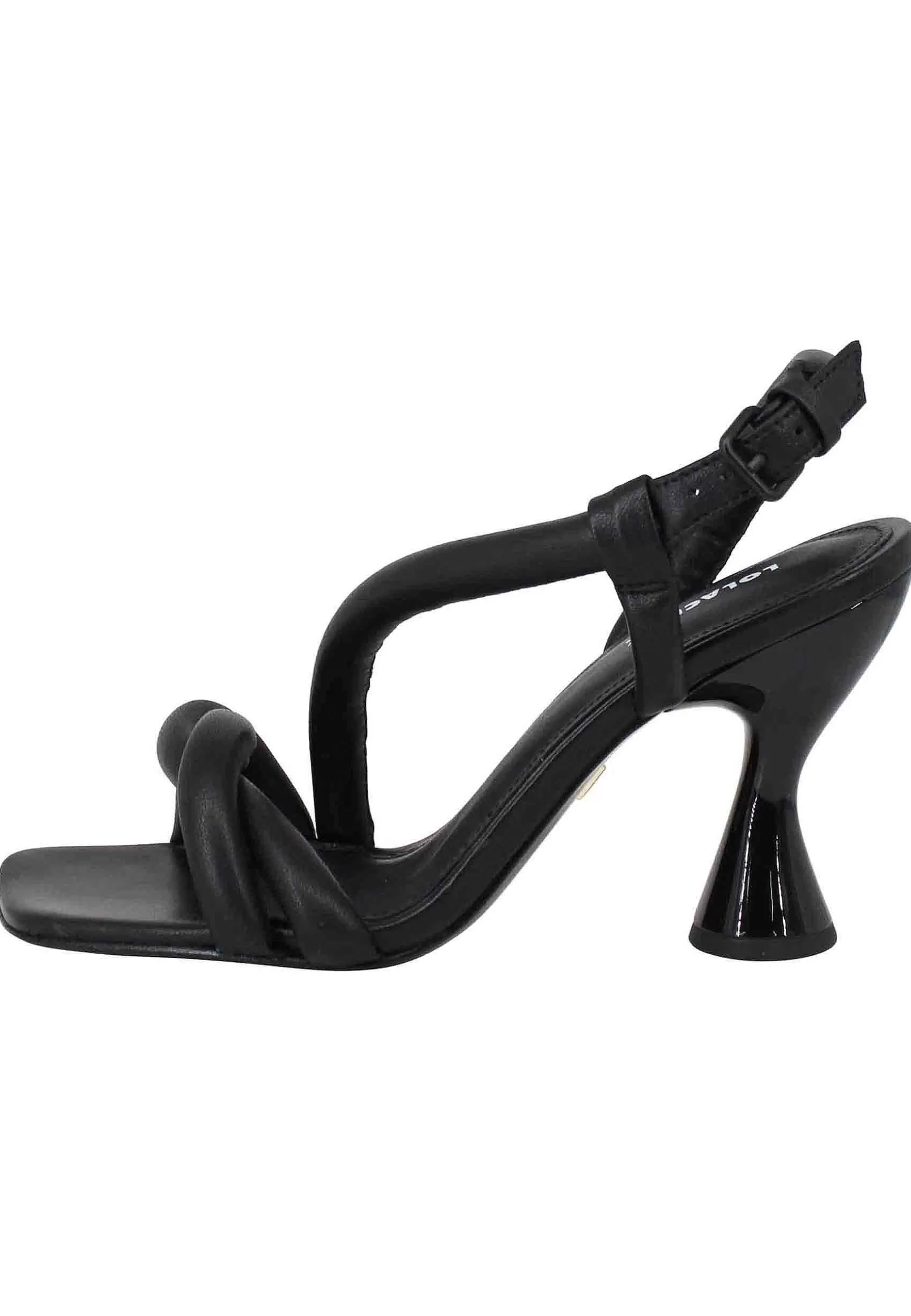 Gioia Sandali Donna In Pelle Nero Con Cinturino Posteriore E Tacco Alto*Lola Cruz Fashion