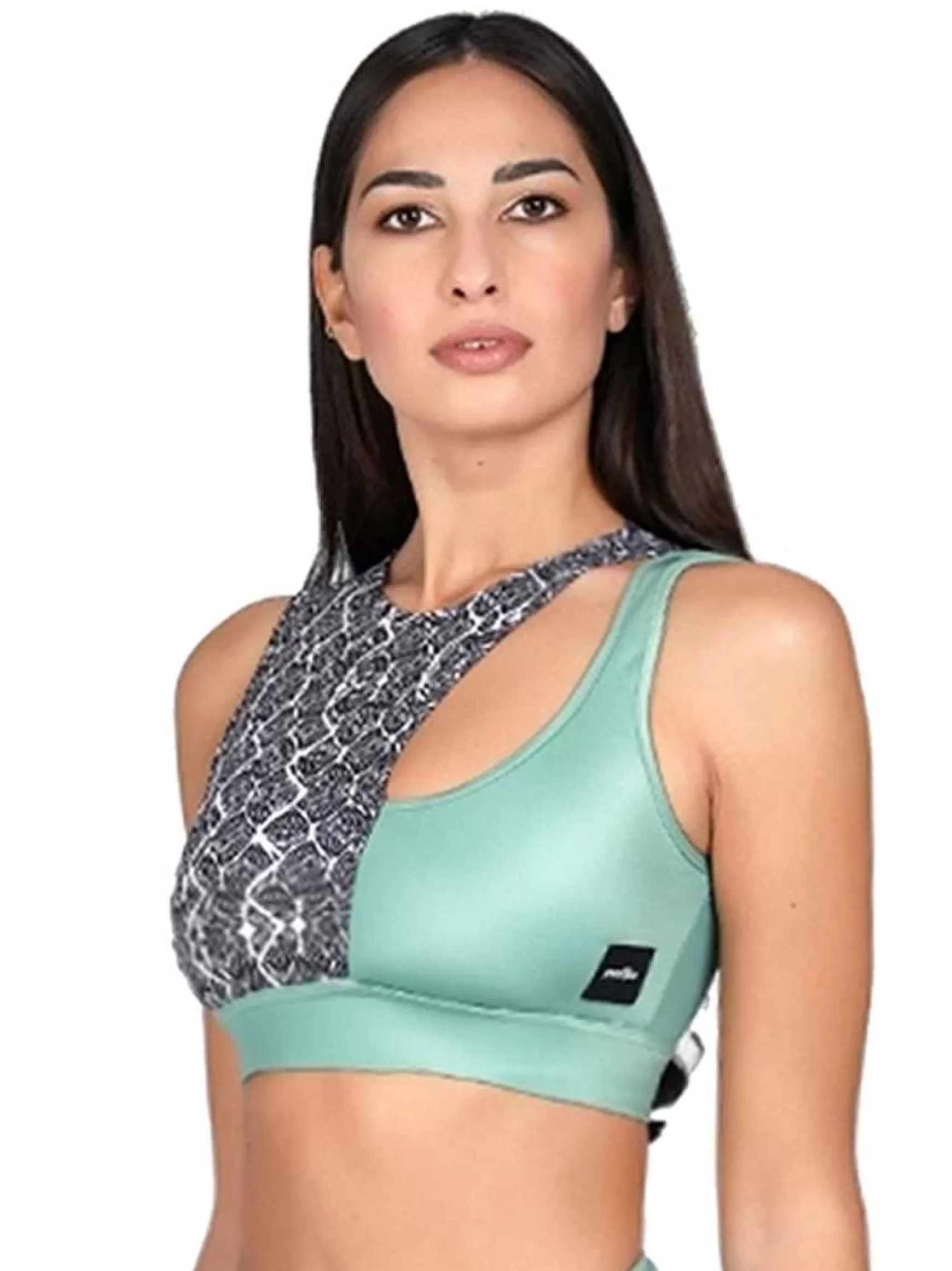 Magika Top Donna Magika Wild Pole Dance In Lycra Verde Made In Italy*Invertika Discount