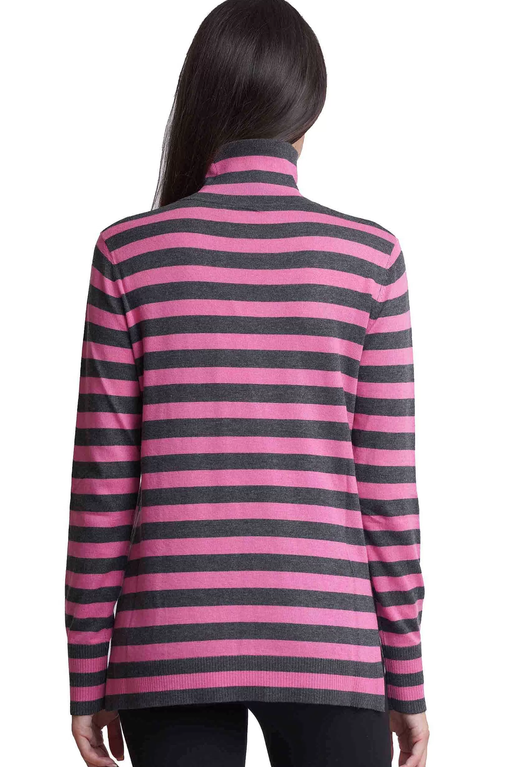Maglia Donna Soft Touch In Lana Grigio E Rosa A Collo Alto*Maliparmi Cheap