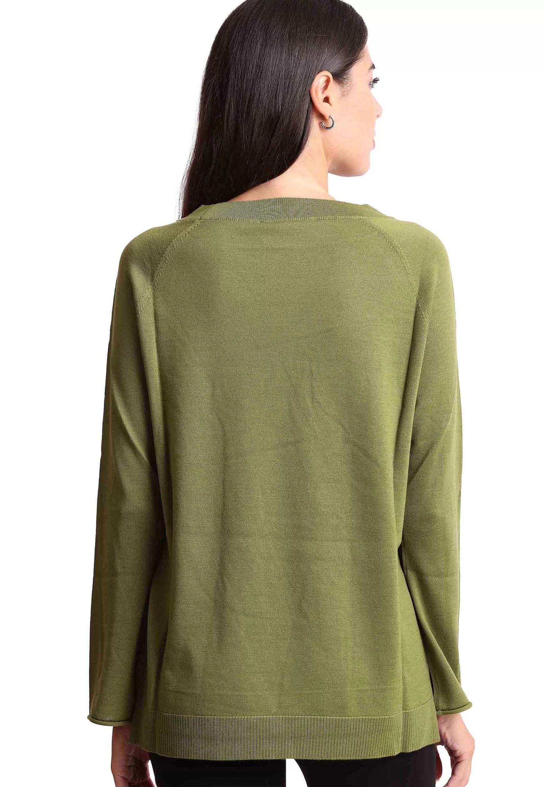Maglione Donna Colours Of The World In Lana Merinos Verde*Maliparmi Discount