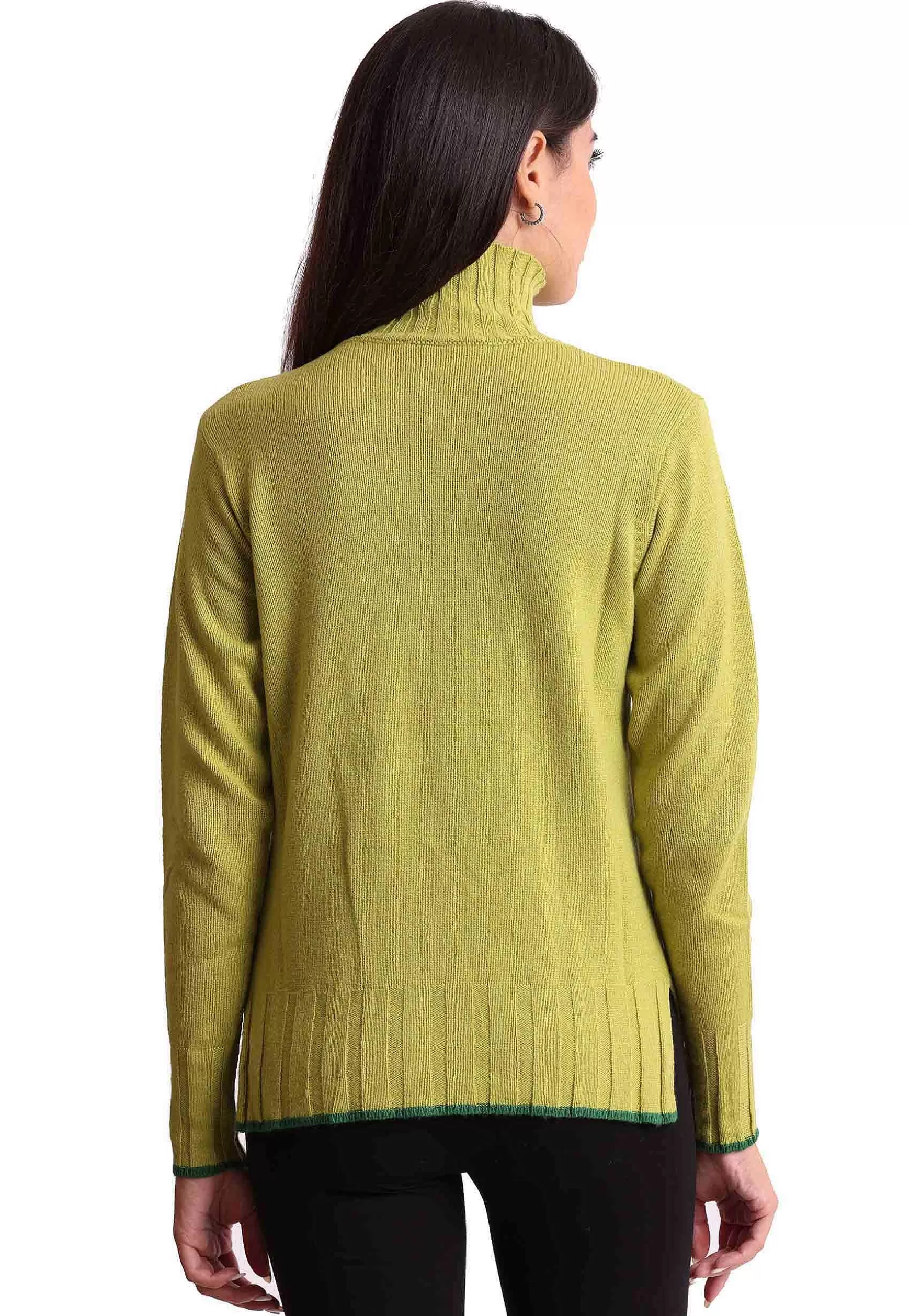 Maglione Donna New Soft Wool In Lana Verde Con Collo Alto*Maliparmi Best Sale