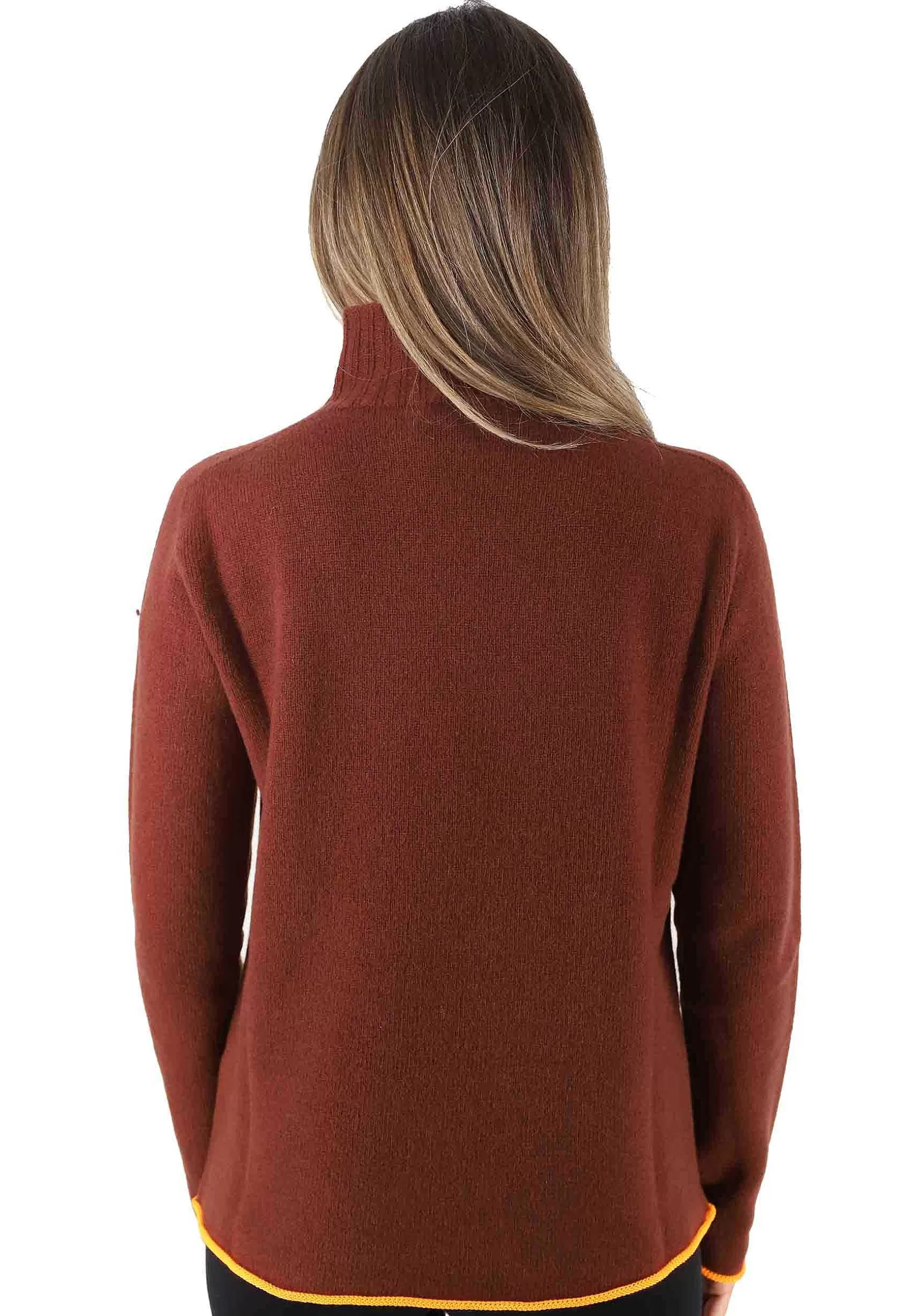 Maglioni Donna Cashmere Wool In Lana Bordeaux A Collo Alto*Maliparmi Sale