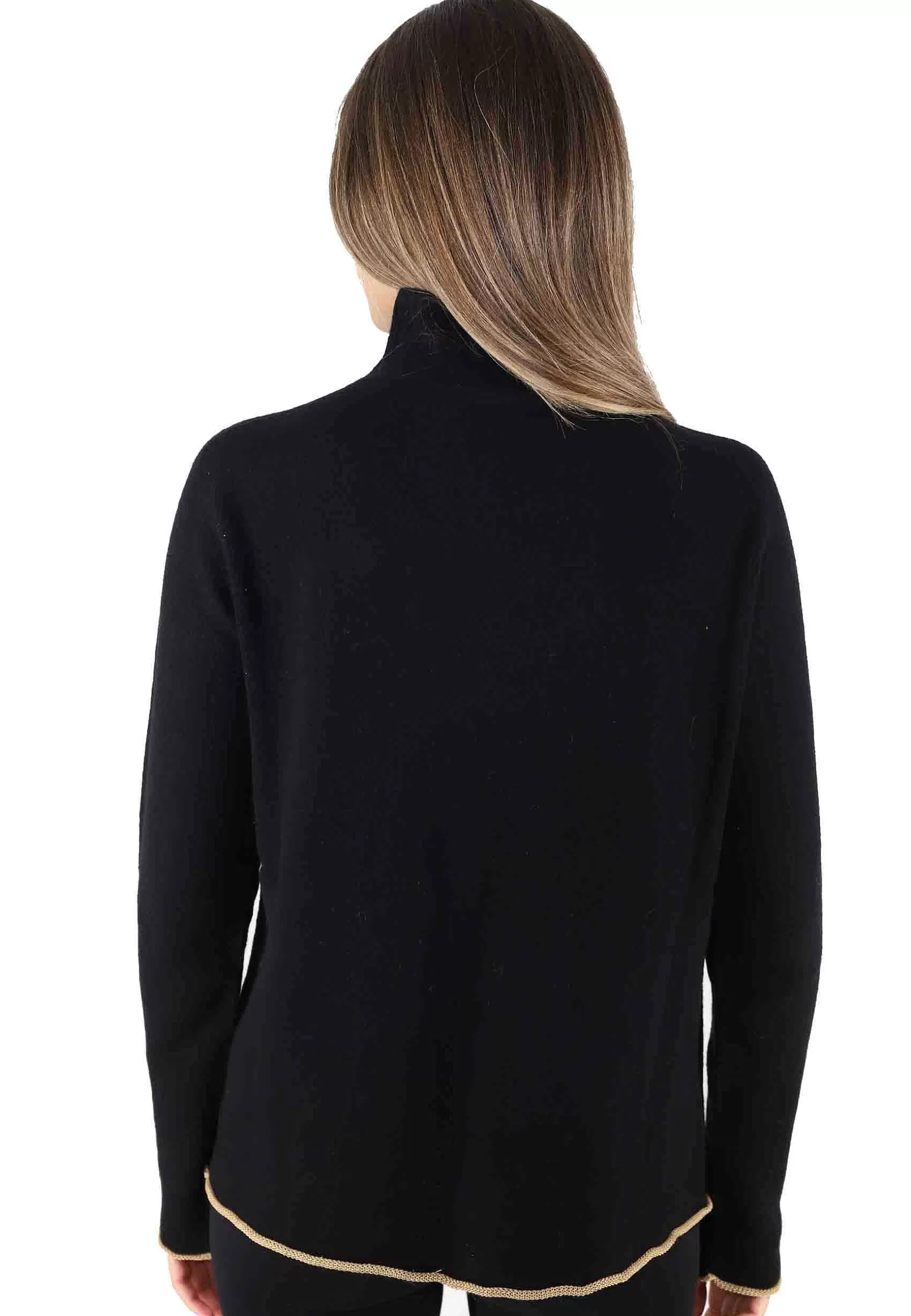 Maglioni Donna Cashmere Wool In Lana Nera A Collo Alto*Maliparmi Flash Sale
