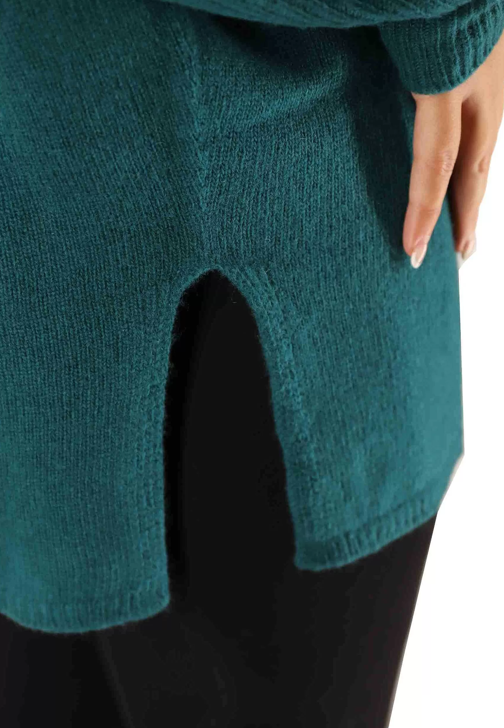 Maglioni Donna Cashmere Wool Over In Lana Verde Con Scollo A V*Maliparmi Cheap