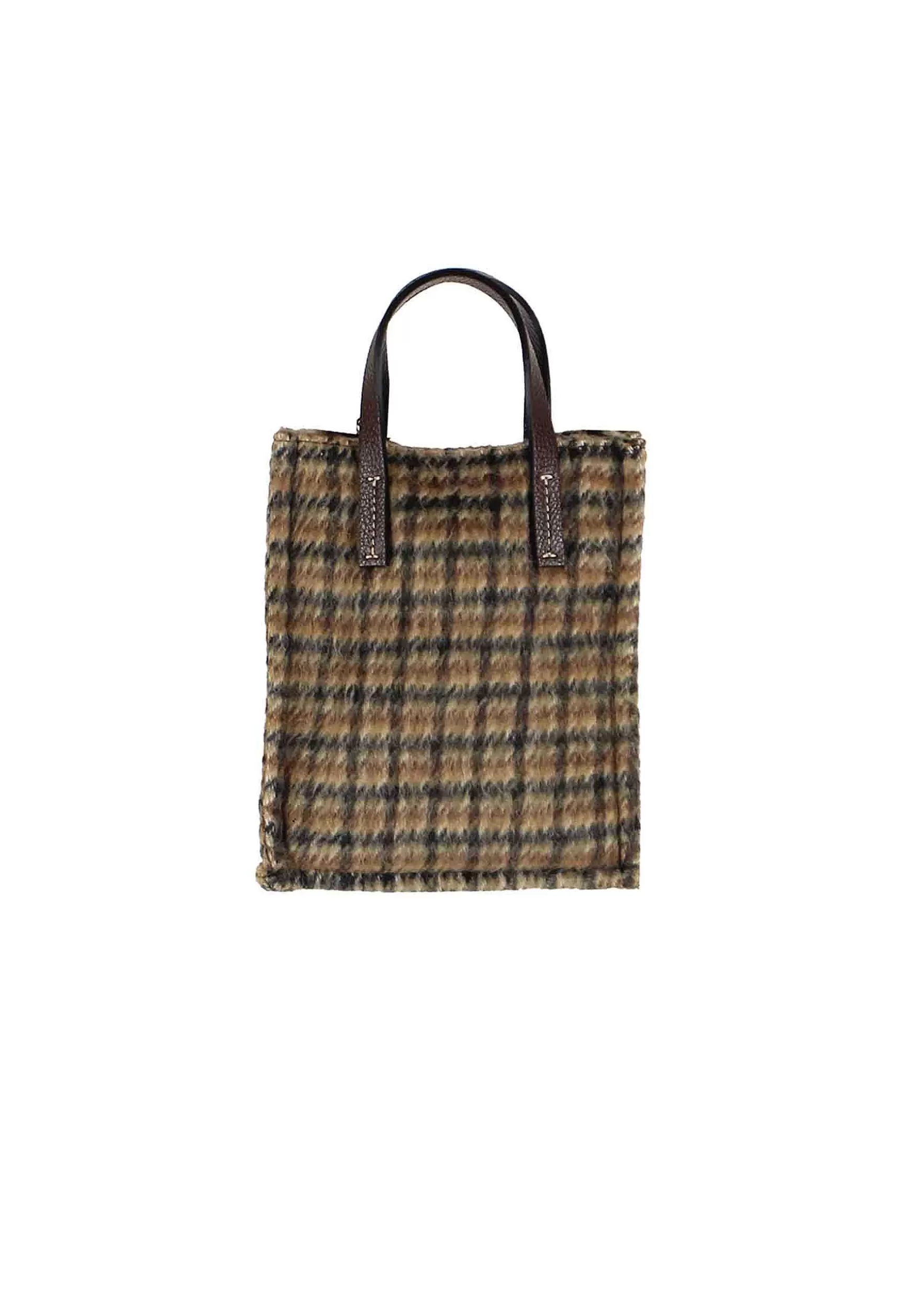 Mini Bag Donna A Tracolla In Lana Rasata Taupe A Fantasia Con Tracolla In Pelle*Kassiopea Discount