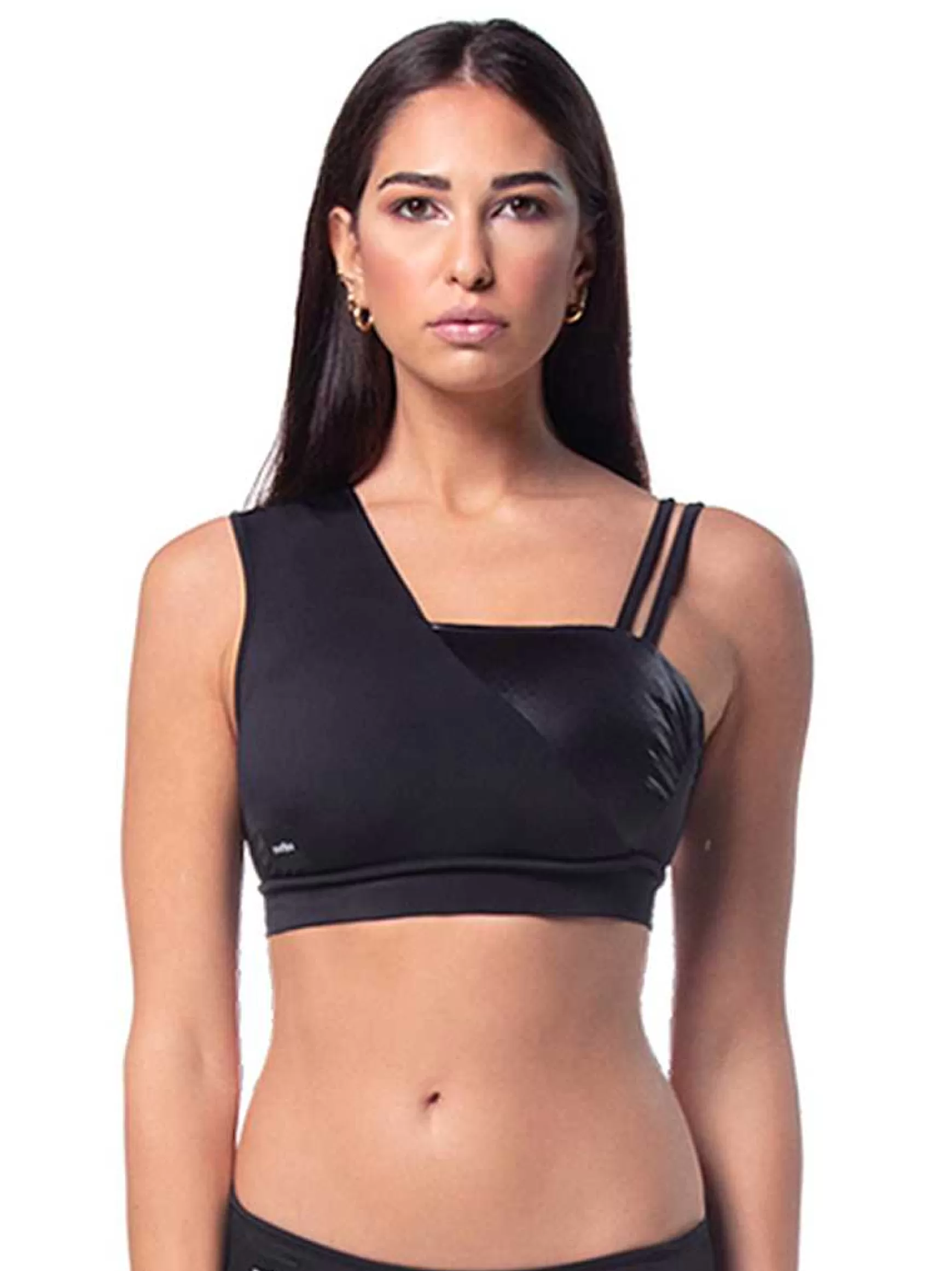 Mitika Top Donna Mitika Deluxe Gold Pole Dance In Lycra Nero E Oro Double Face*Invertika Discount