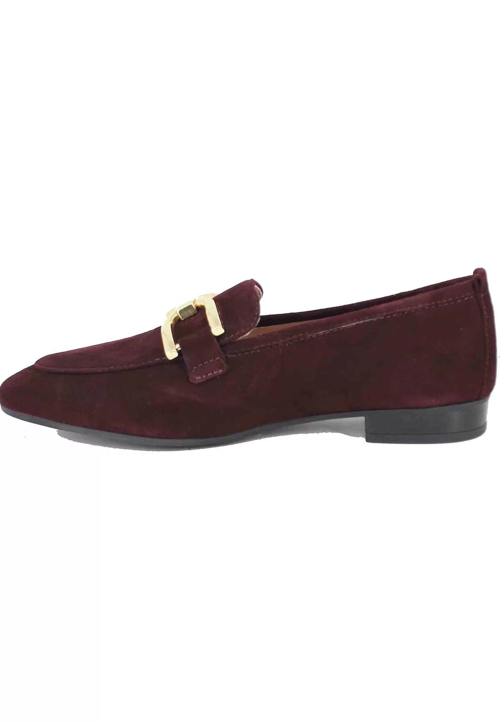Mocassini Donna In Camoscio Bordeaux Con Morsetto Oro*Unisa Best