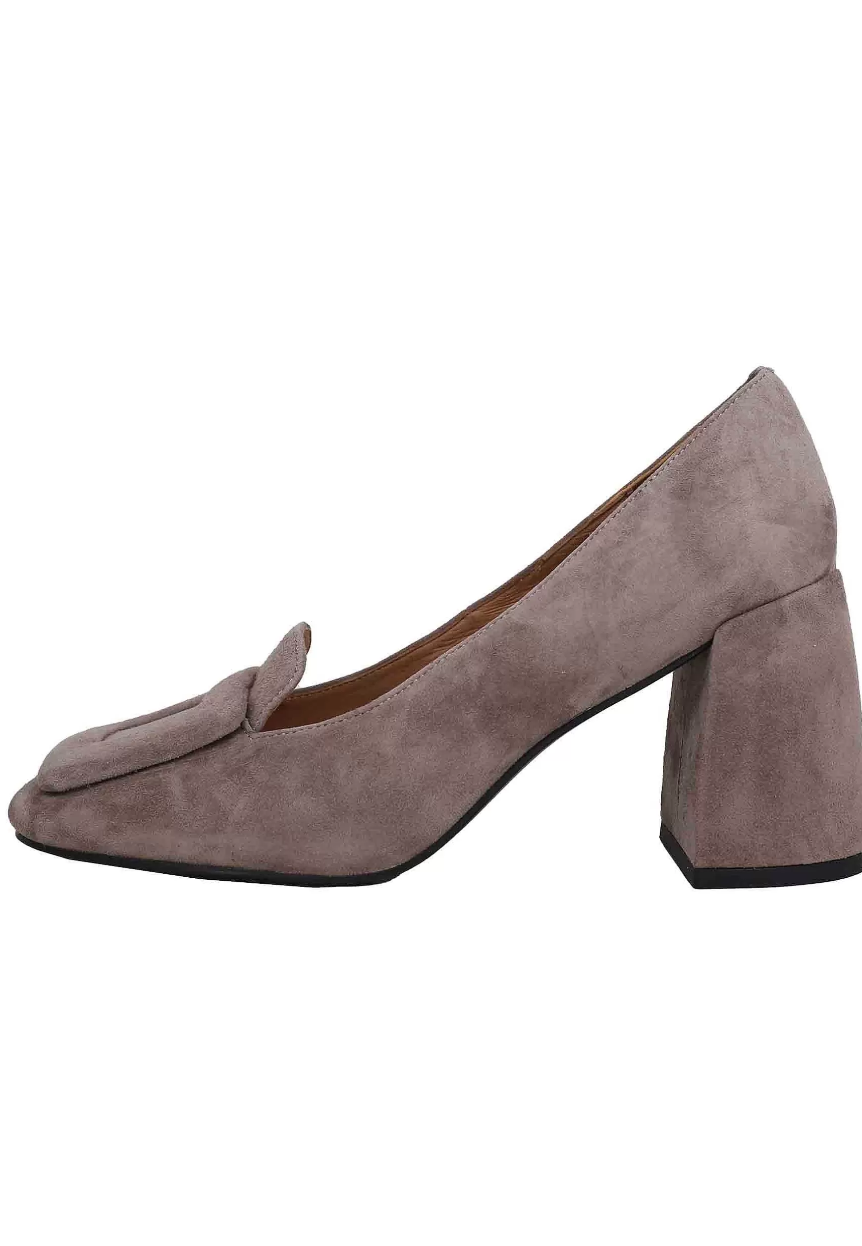 Mocassini Donna In Camoscio Grigio Con Punta Quadra E Fibbia In Tinta Marla*Bibi Lou Outlet