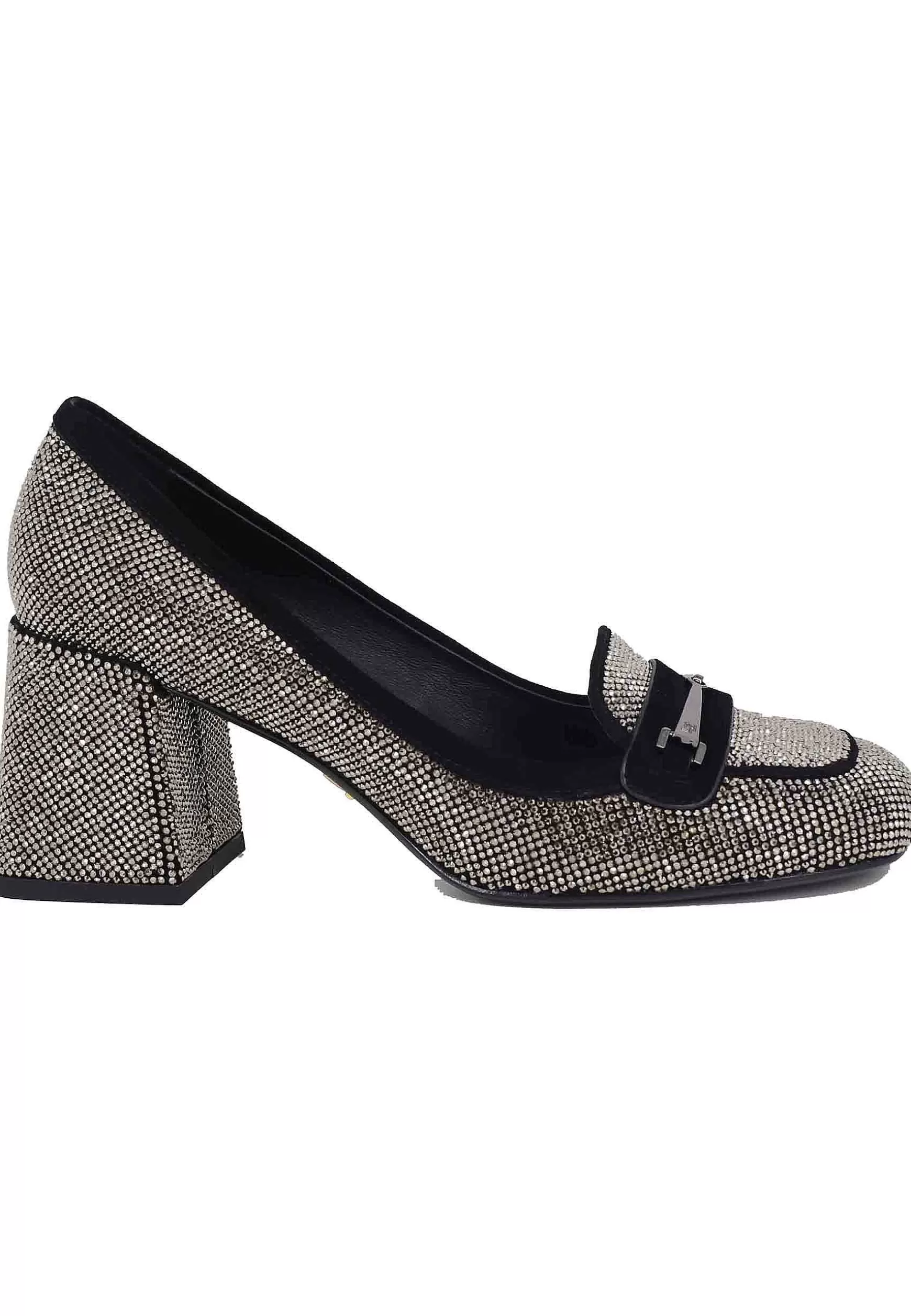 Mocassini Donna In Camoscio Nero Con Borchie Argento Lison*Lola Cruz Best