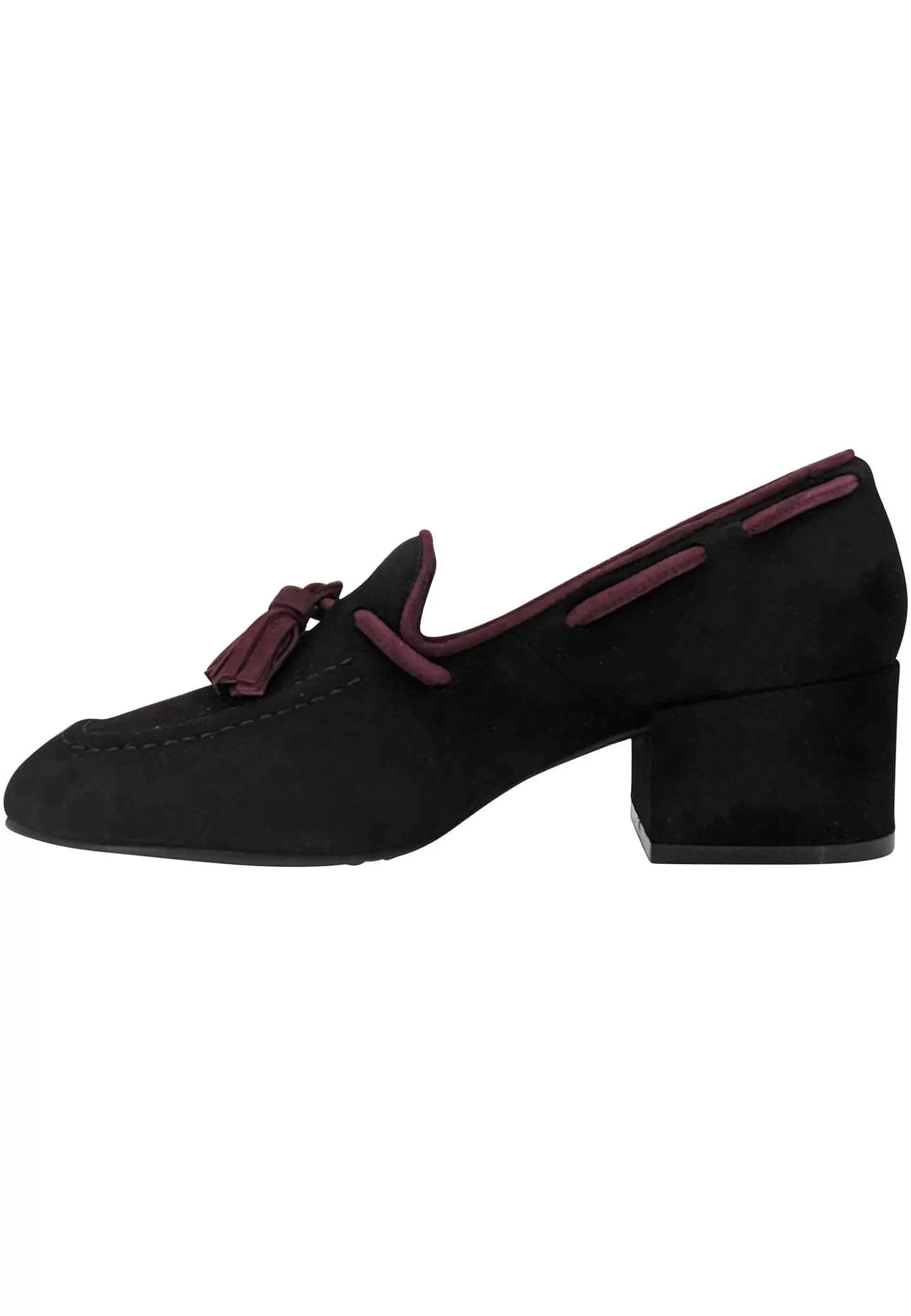 Mocassini Donna In Camoscio Nero Con Nappine In Contrasto Punta Tonda** Store