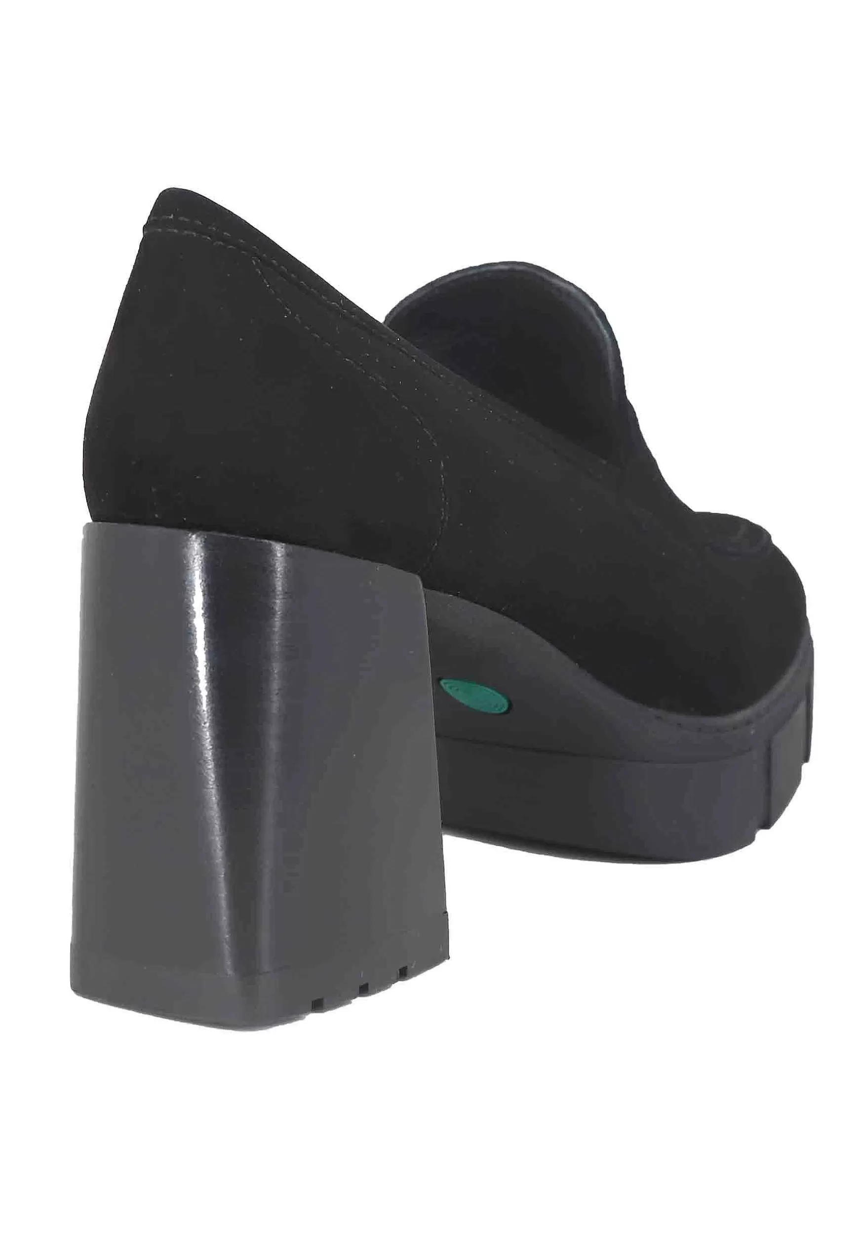 Mocassini Donna In Camoscio Nero Con Tacco Alto E Plateau*Unisa Best