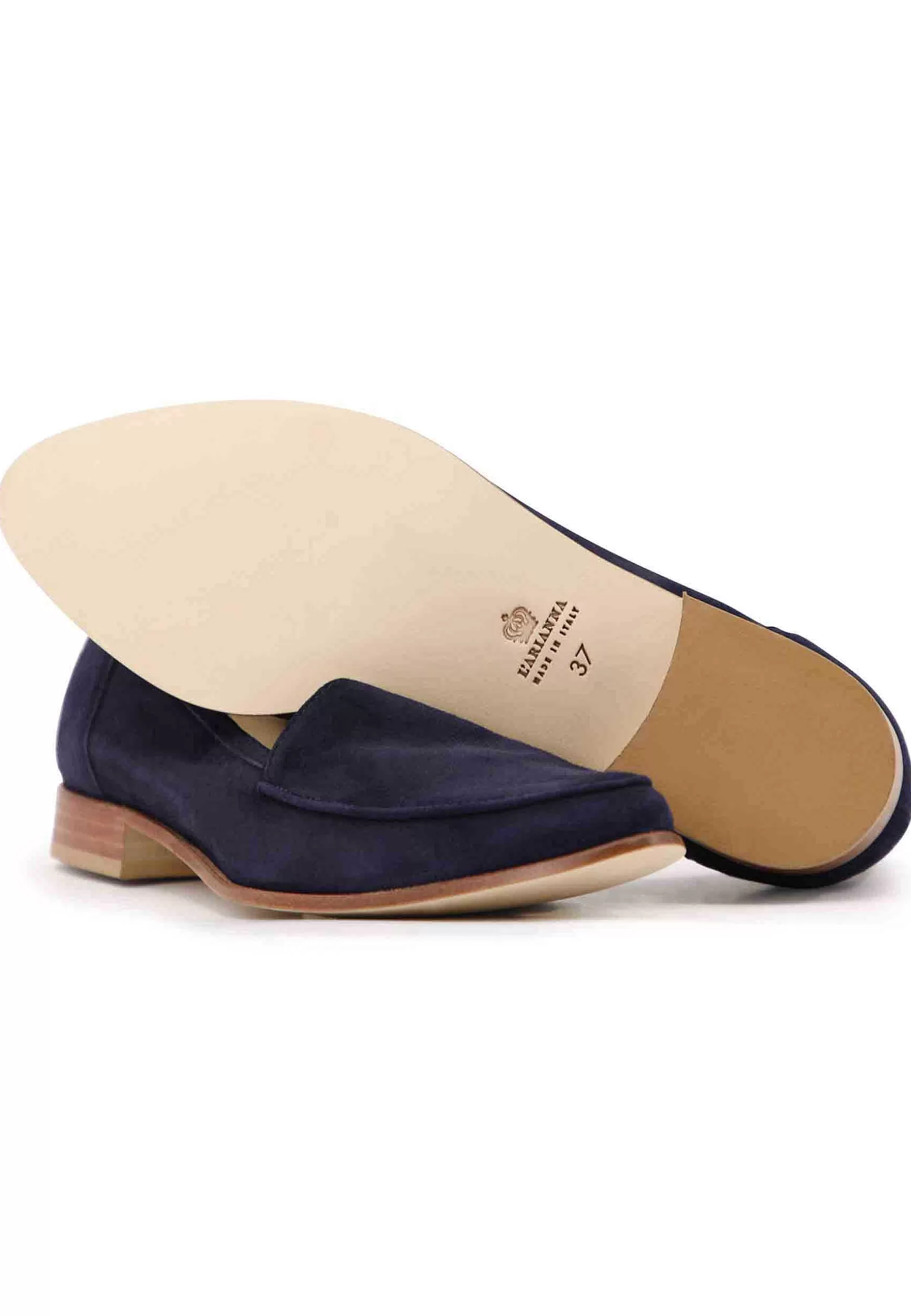 Mocassini Donna In Pee Camoscio Bu Con Con Tacco Basso In Cuoio*L Store