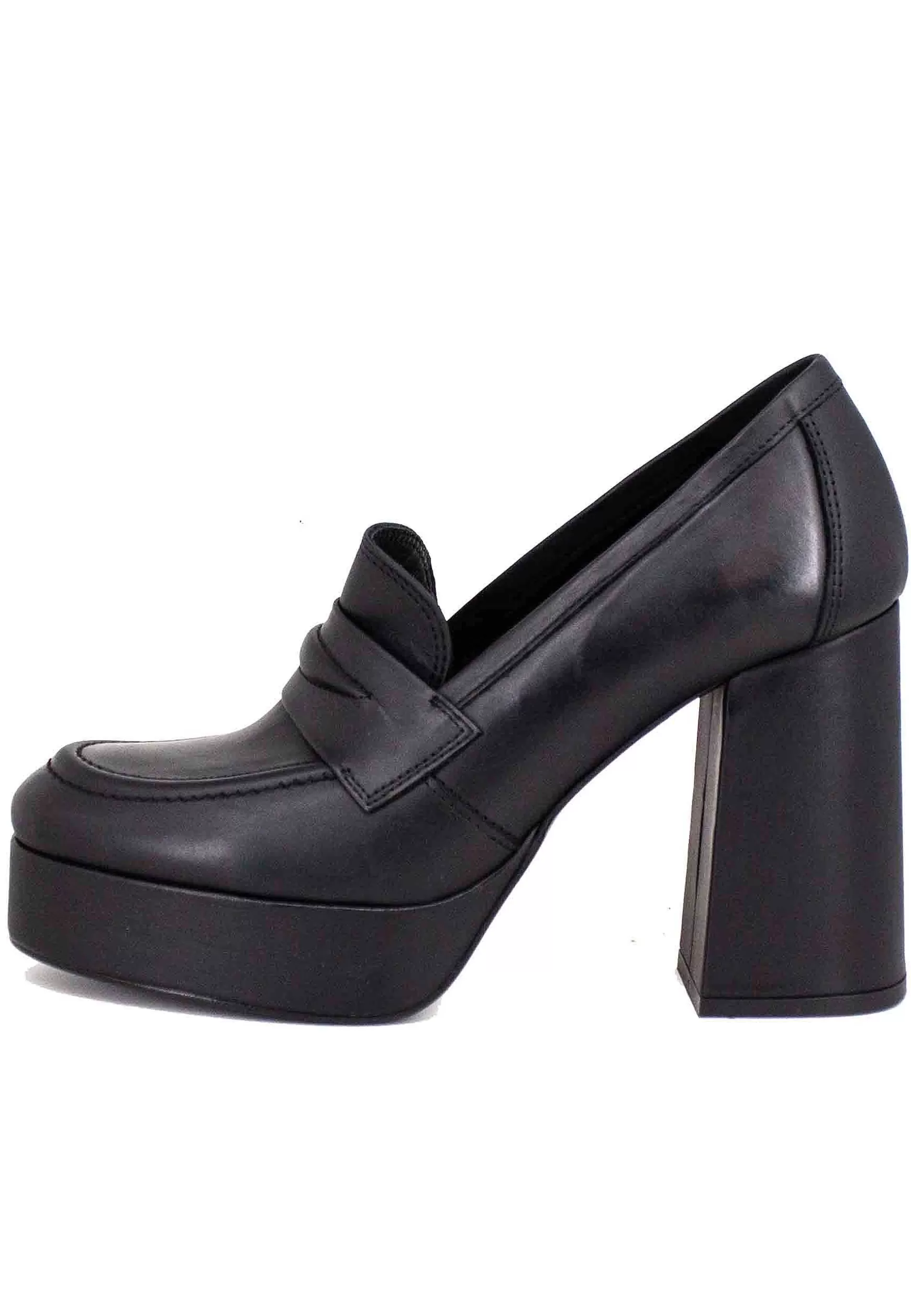Mocassini Donna In Pelle Nera Con Tacco Alto E Plateau*Bruno Premi Flash Sale