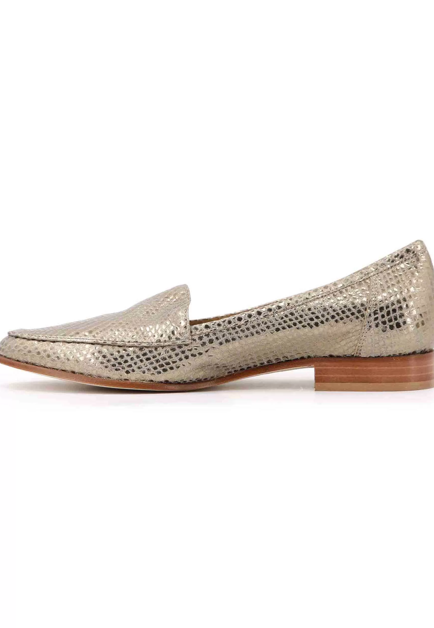 Mocassini Donna In Pee Stampata Patino Con Con Tacco Basso In Cuoio*L Cheap