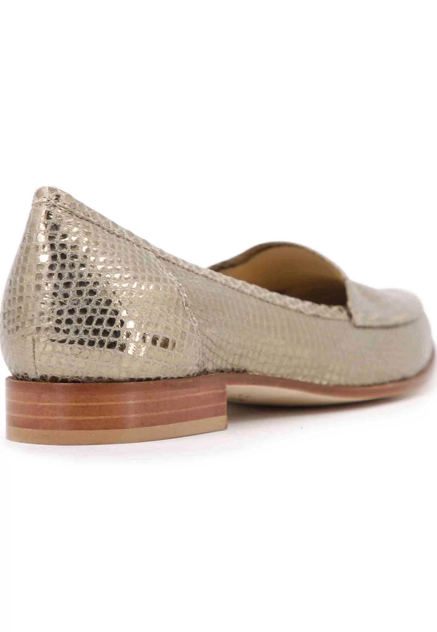 Mocassini Donna In Pee Stampata Patino Con Con Tacco Basso In Cuoio*L Cheap