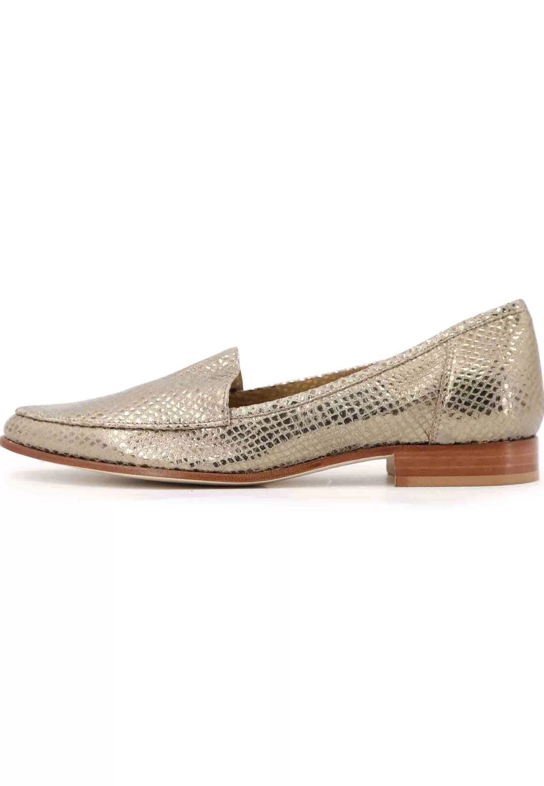 Mocassini Donna In Pee Stampata Patino Con Con Tacco Basso In Cuoio*L Cheap