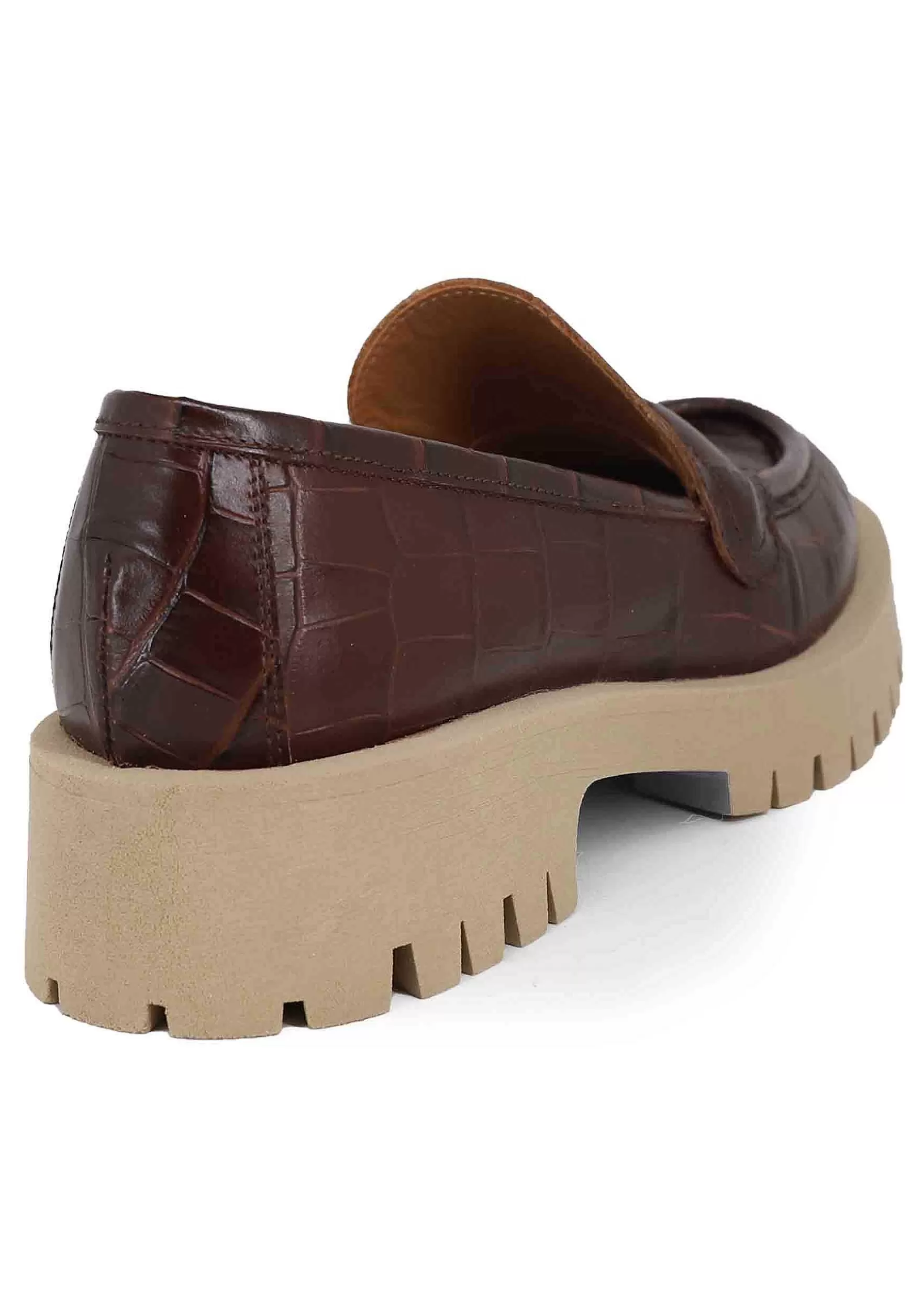 Mocassini Donna In Pelle Stampata Testa Di Moro Con Suola In Gomma Carrarmato** Store