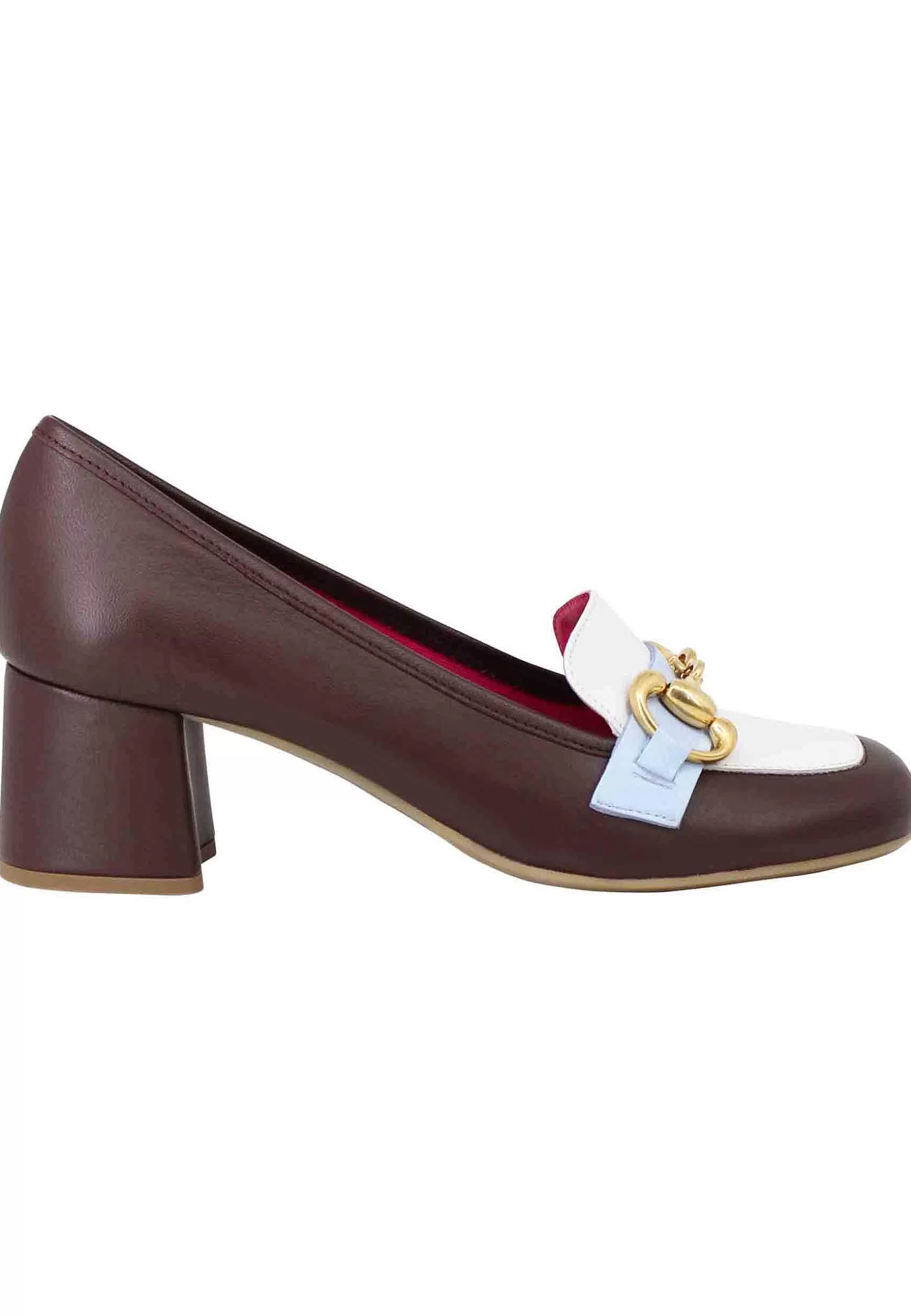 Mocassini Donna In Pelle Testa Di Moro Con Morsetto In Oro*Le Babe Best