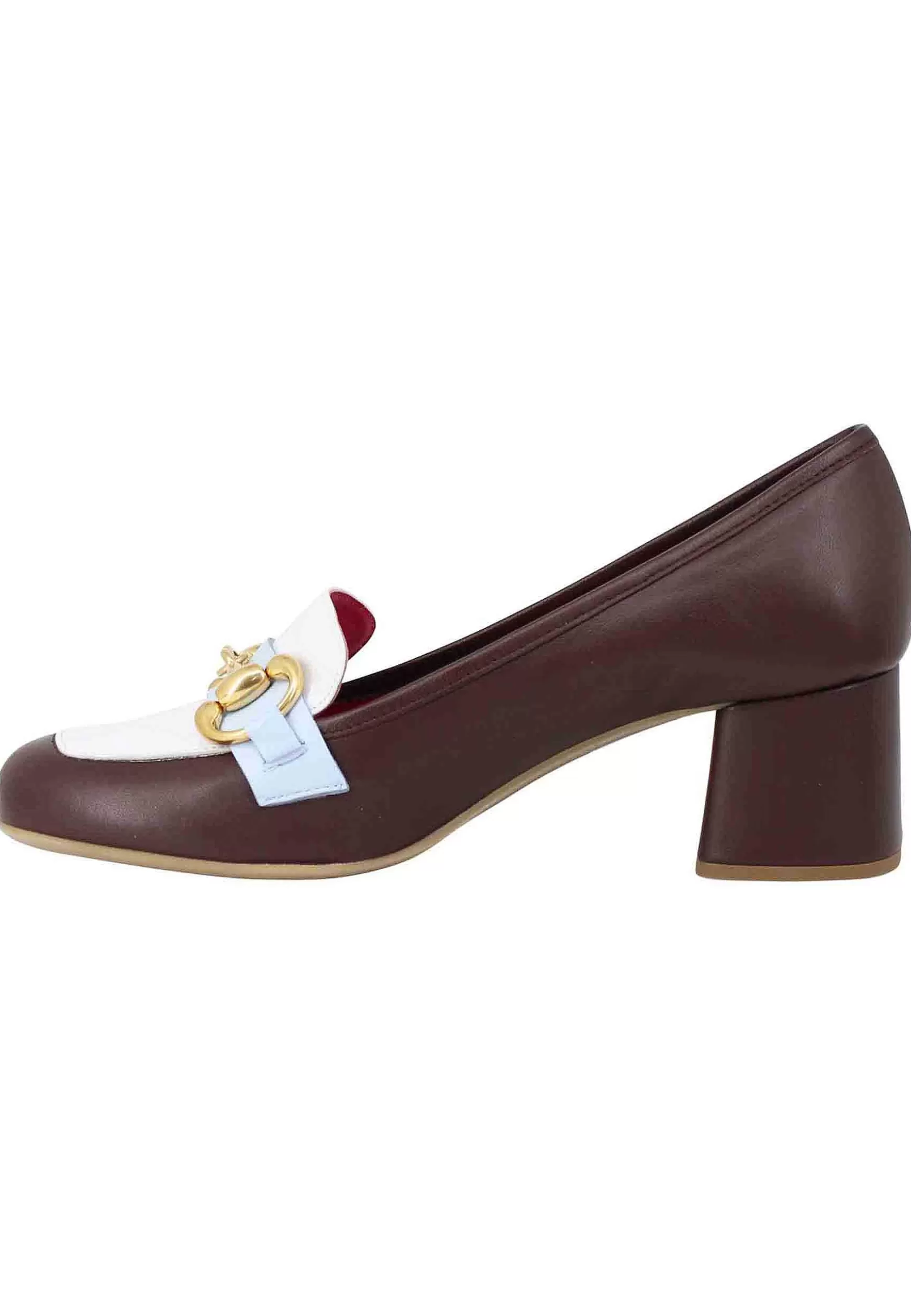Mocassini Donna In Pelle Testa Di Moro Con Morsetto In Oro*Le Babe Best
