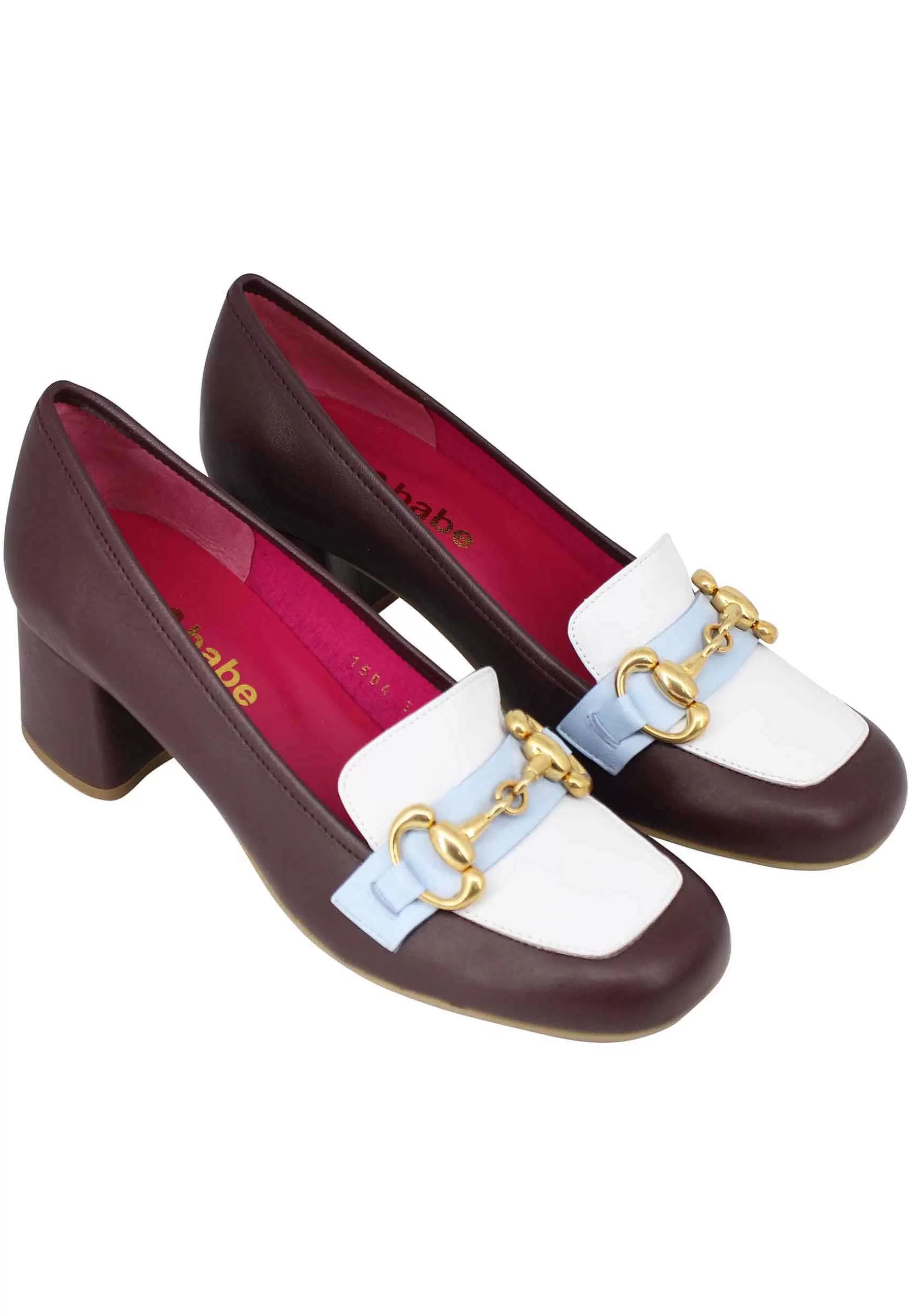 Mocassini Donna In Pelle Testa Di Moro Con Morsetto In Oro*Le Babe Best