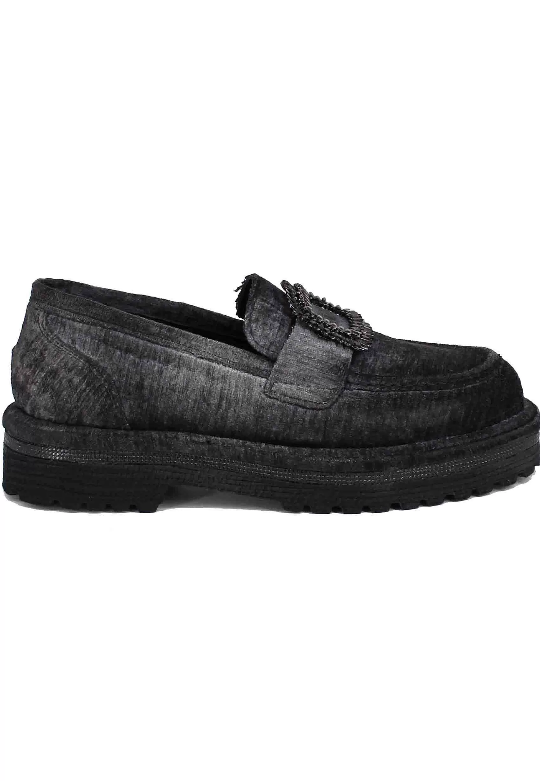 Mocassini Donna In Velluto Nero Con Fibbia E Suola Alta In Gomma*Zoe Outlet