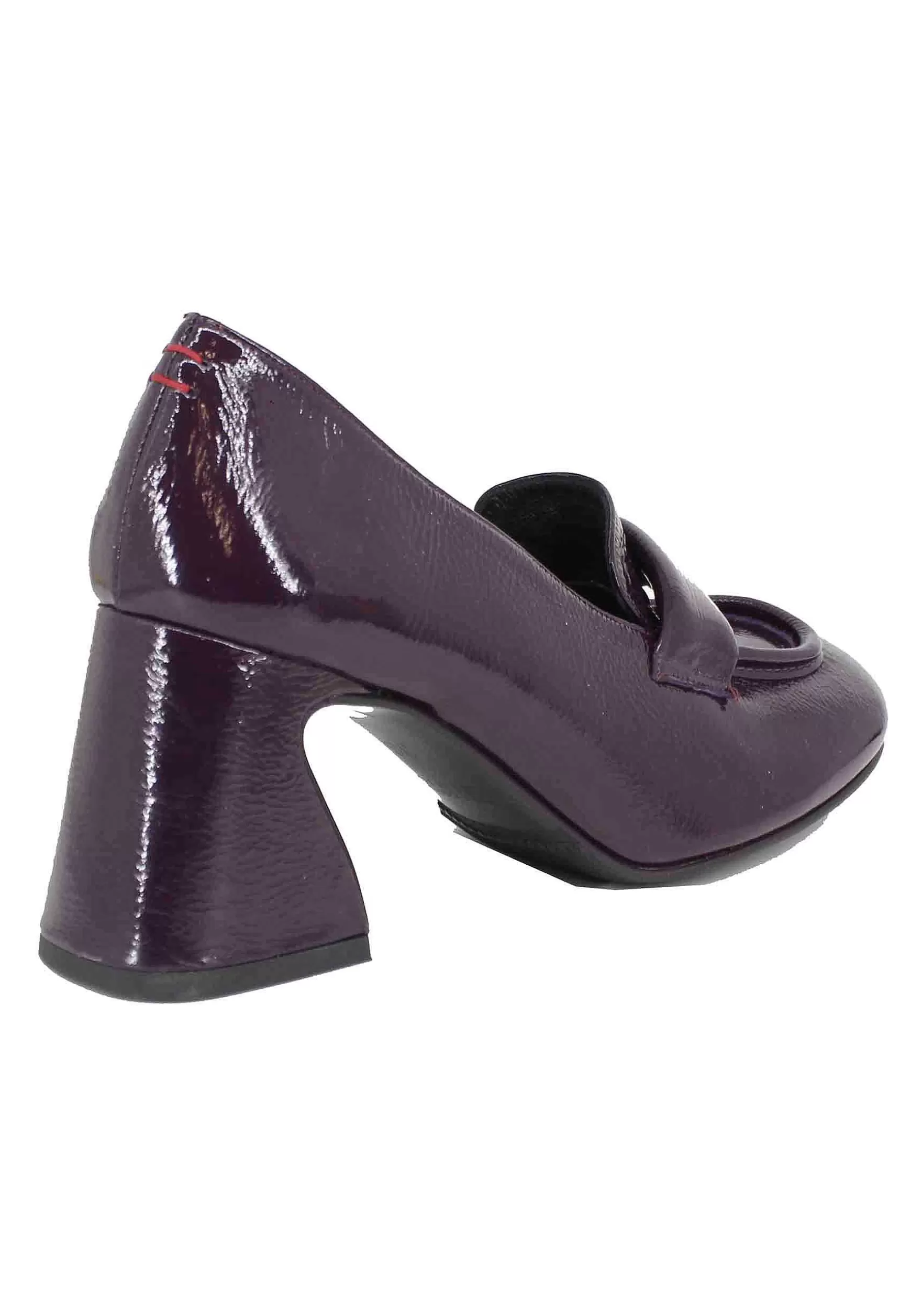 Mocassini Donna In Vernice Viola Con Tacco Alto E Punta Tonda** Best Sale