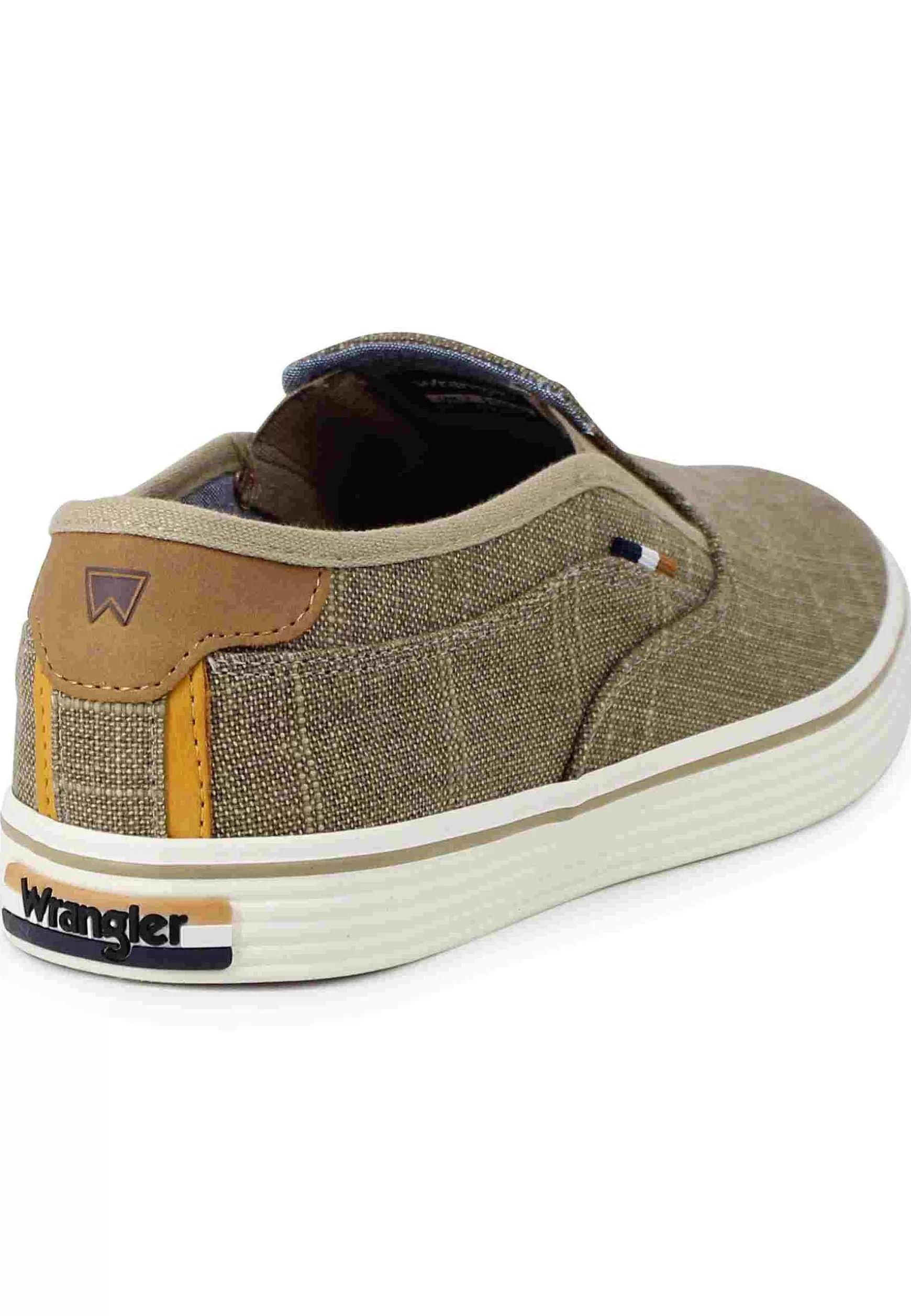 Mocassini Uomo Calypso Slip On In Tessuto Beige Con Suola In Gomma*Wrangler Best Sale