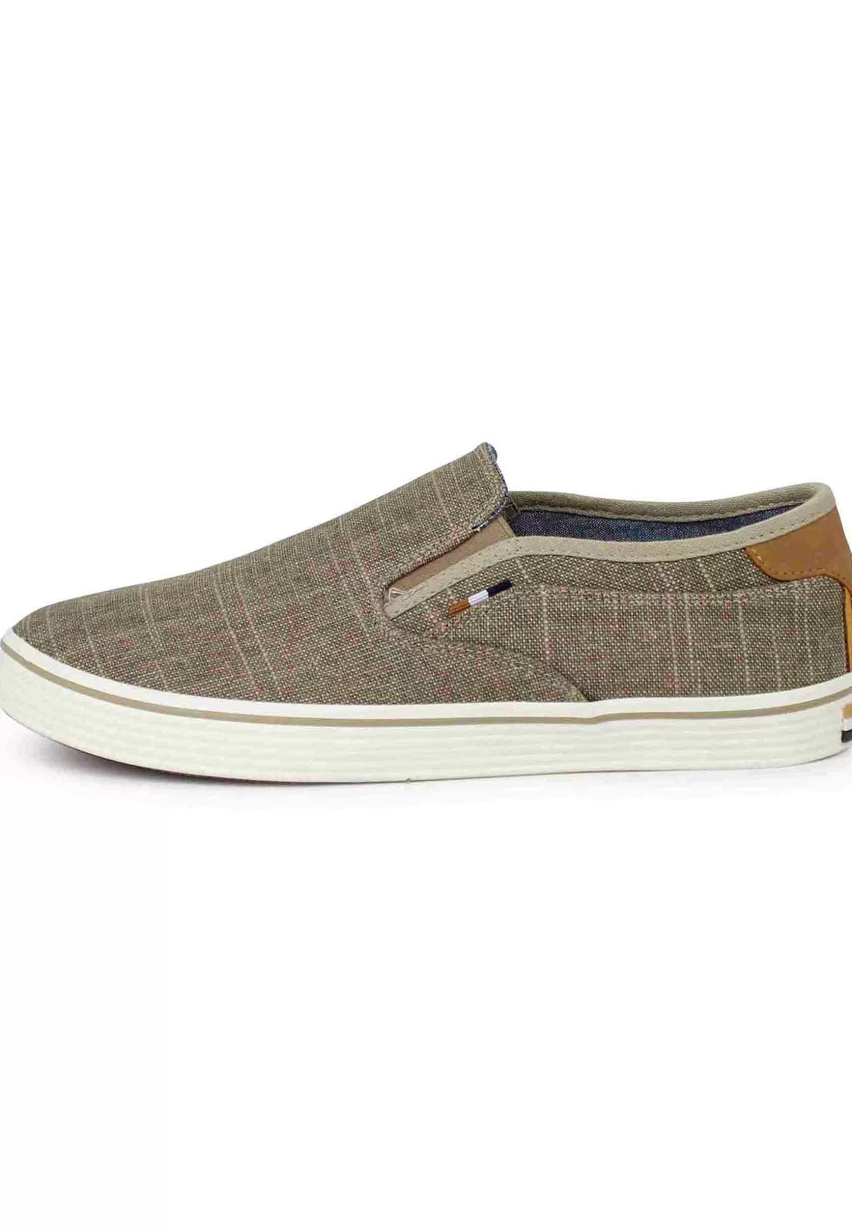 Mocassini Uomo Calypso Slip On In Tessuto Beige Con Suola In Gomma*Wrangler Best Sale