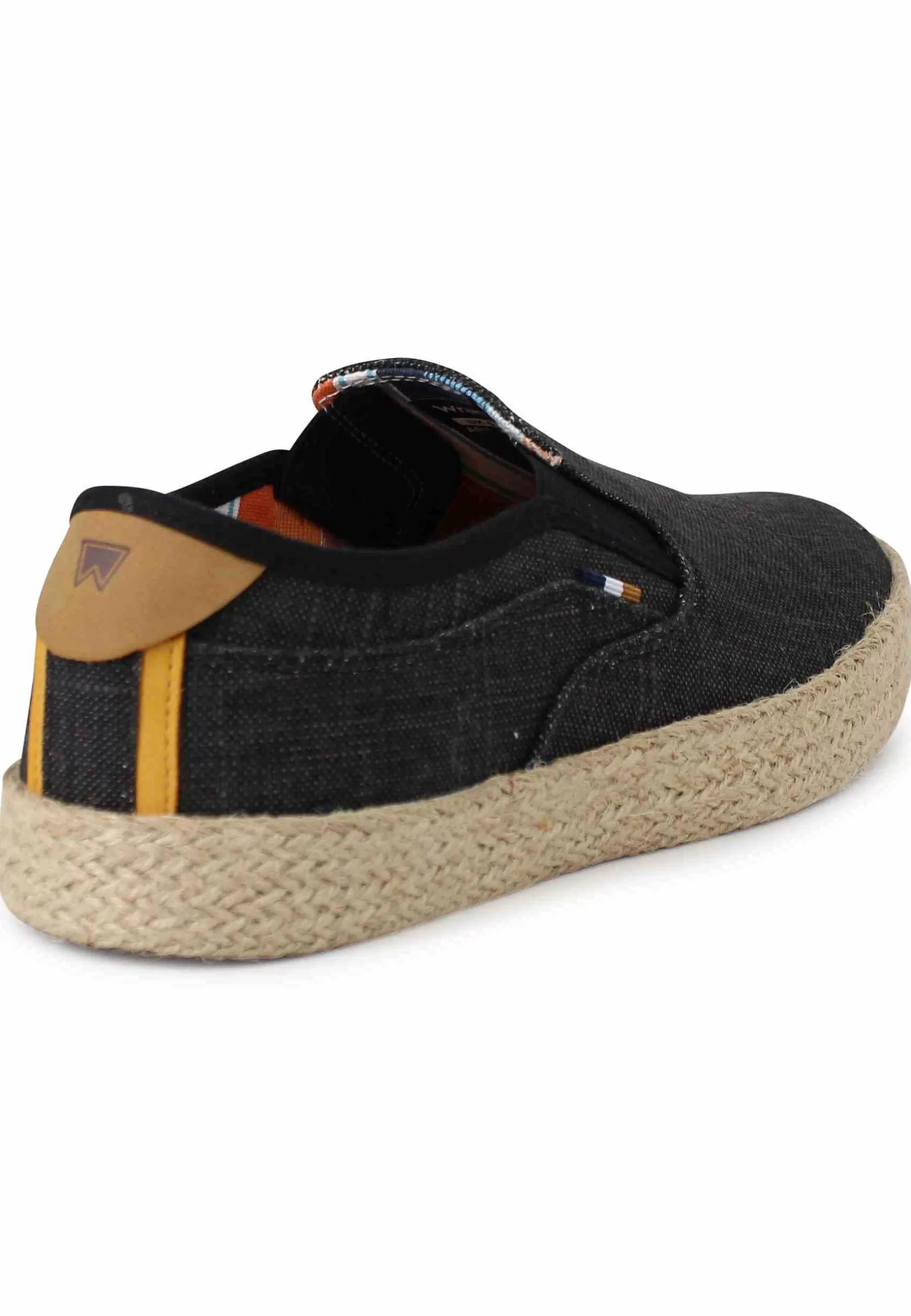 Mocassini Uomo Calypso Slip On Rope In Tessuto Nero Con Suola In Corda*Wrangler Clearance