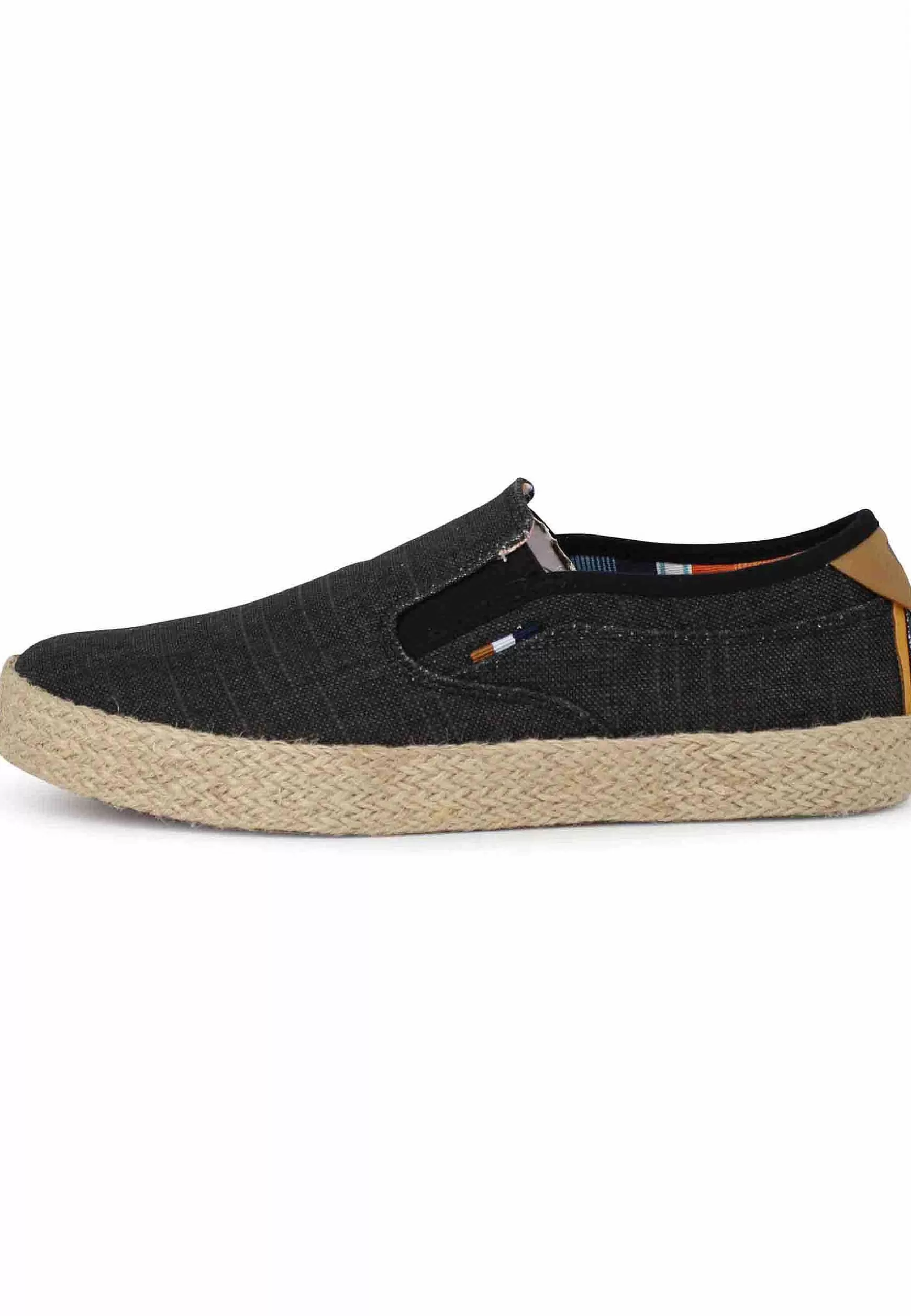 Mocassini Uomo Calypso Slip On Rope In Tessuto Nero Con Suola In Corda*Wrangler Clearance