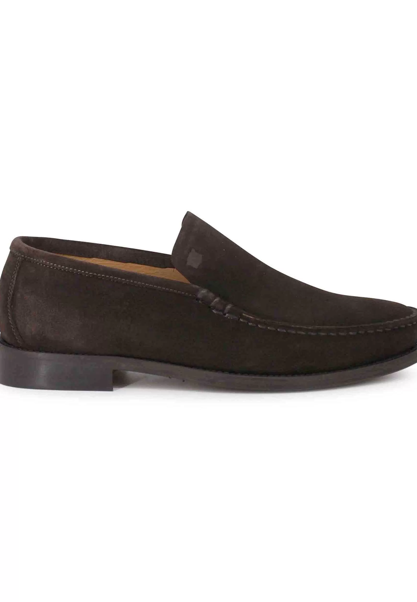 Mocassini Uomo In Camoscio Marrone Con Patta Liscia E Suola In Cuoio Cucita*Florsheim Cheap