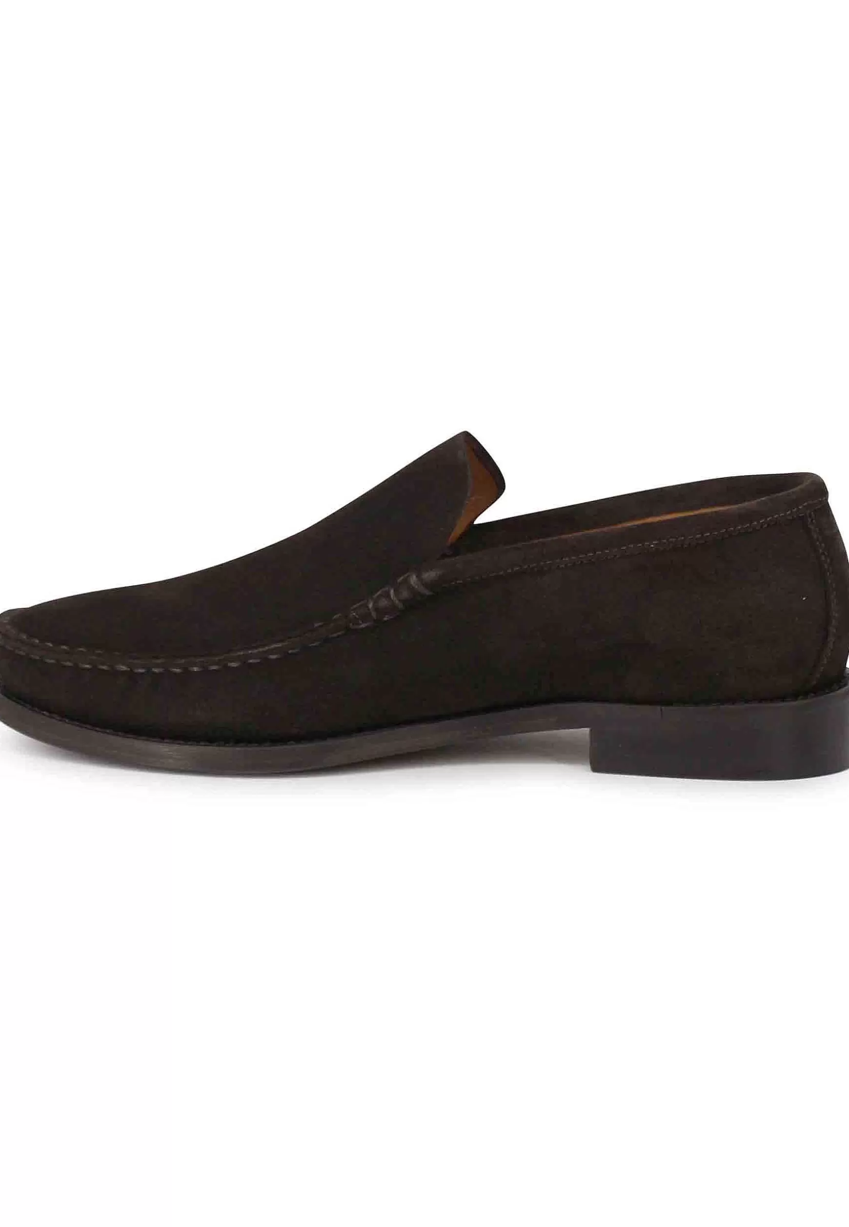 Mocassini Uomo In Camoscio Marrone Con Patta Liscia E Suola In Cuoio Cucita*Florsheim Cheap