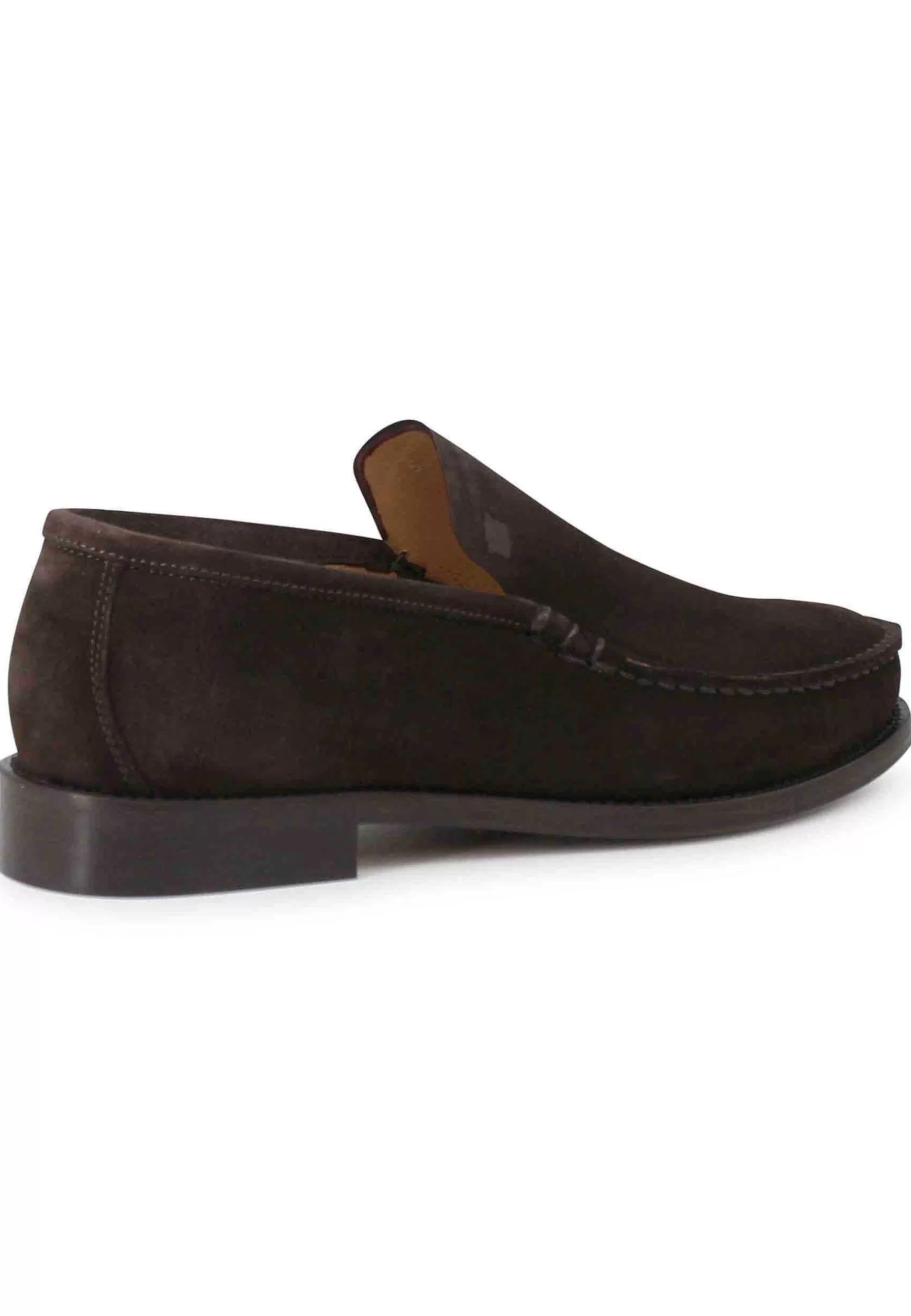 Mocassini Uomo In Camoscio Marrone Con Patta Liscia E Suola In Cuoio Cucita*Florsheim Cheap