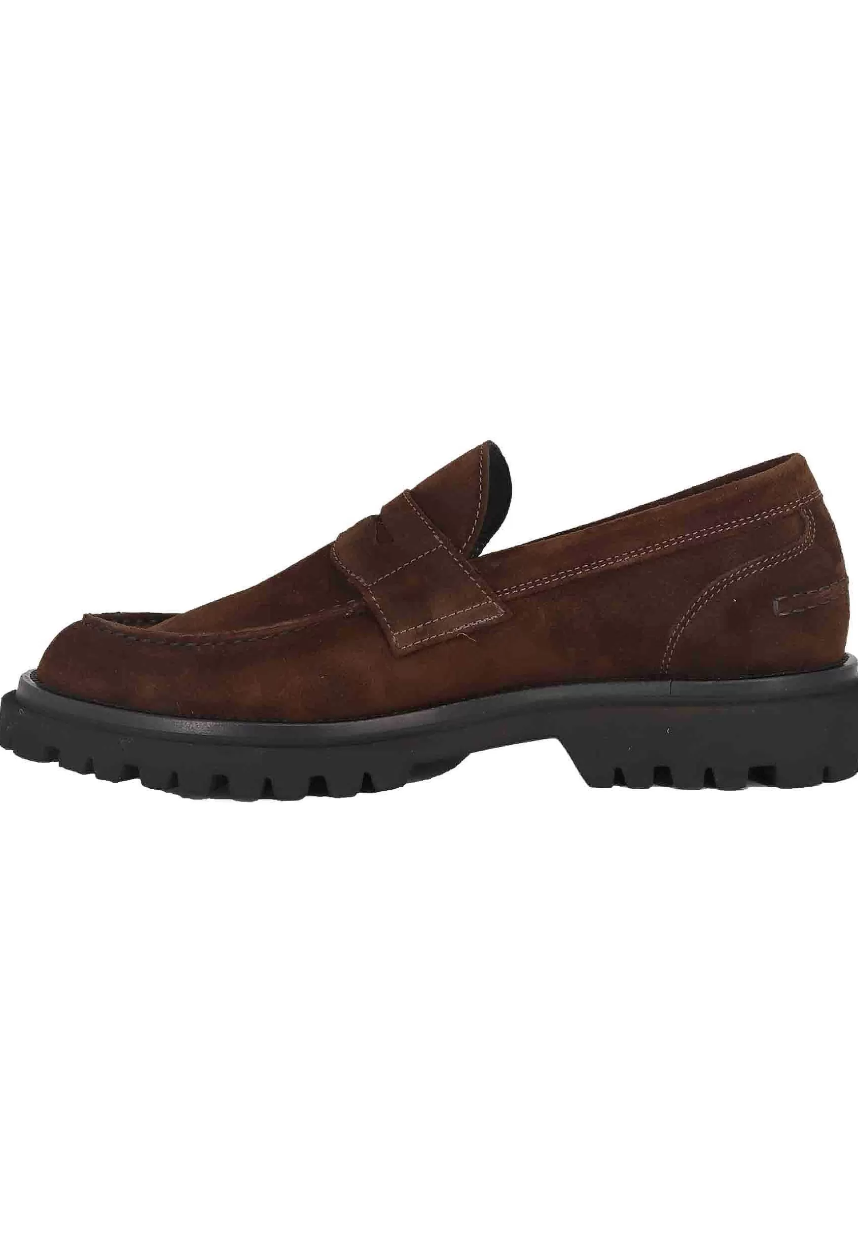 Mocassini Uomo In Camoscio Testa Di Moro Con Suola Carrarmato*Antica Cuoieria Best Sale