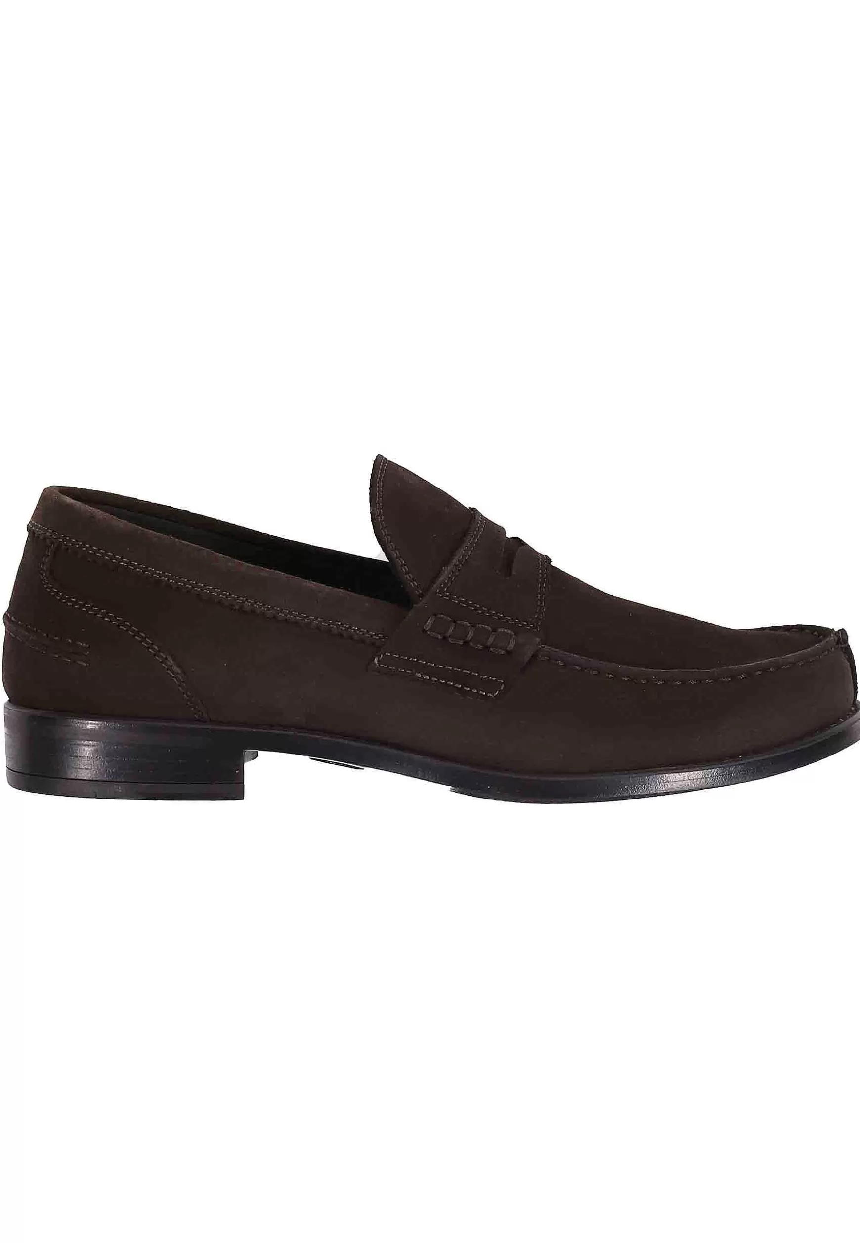 Mocassini Uomo In Camoscio Testa Di Moro Con Suola In Gomma*Antica Cuoieria Flash Sale