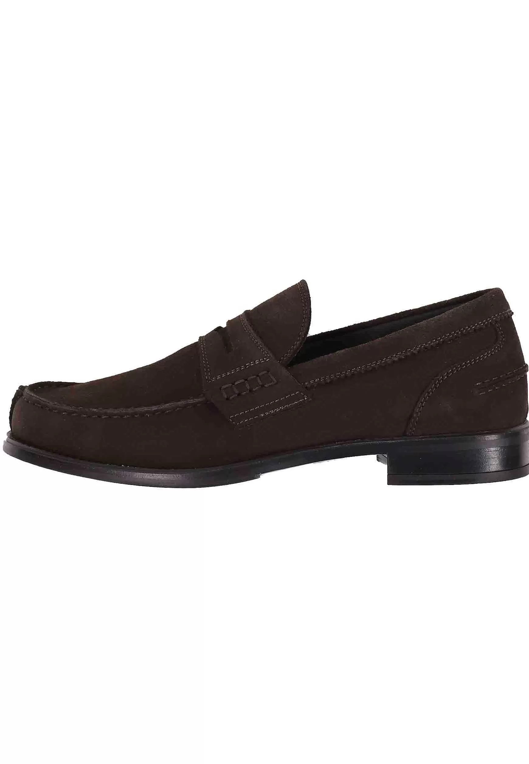 Mocassini Uomo In Camoscio Testa Di Moro Con Suola In Gomma*Antica Cuoieria Flash Sale