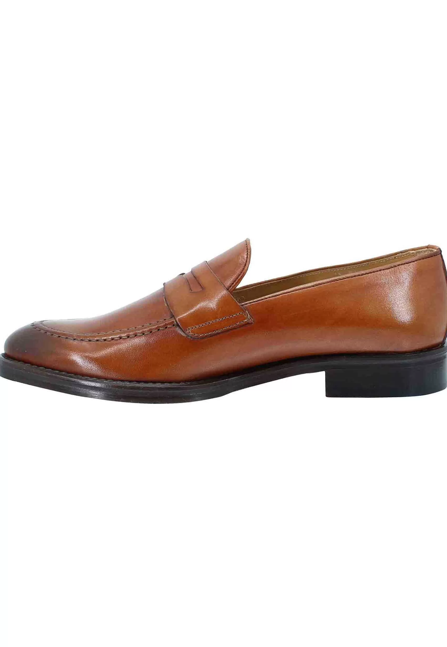 Mocassini Uomo In Pelle Cuoio Con Punta Affusolata E Suola In Cuoio** Cheap