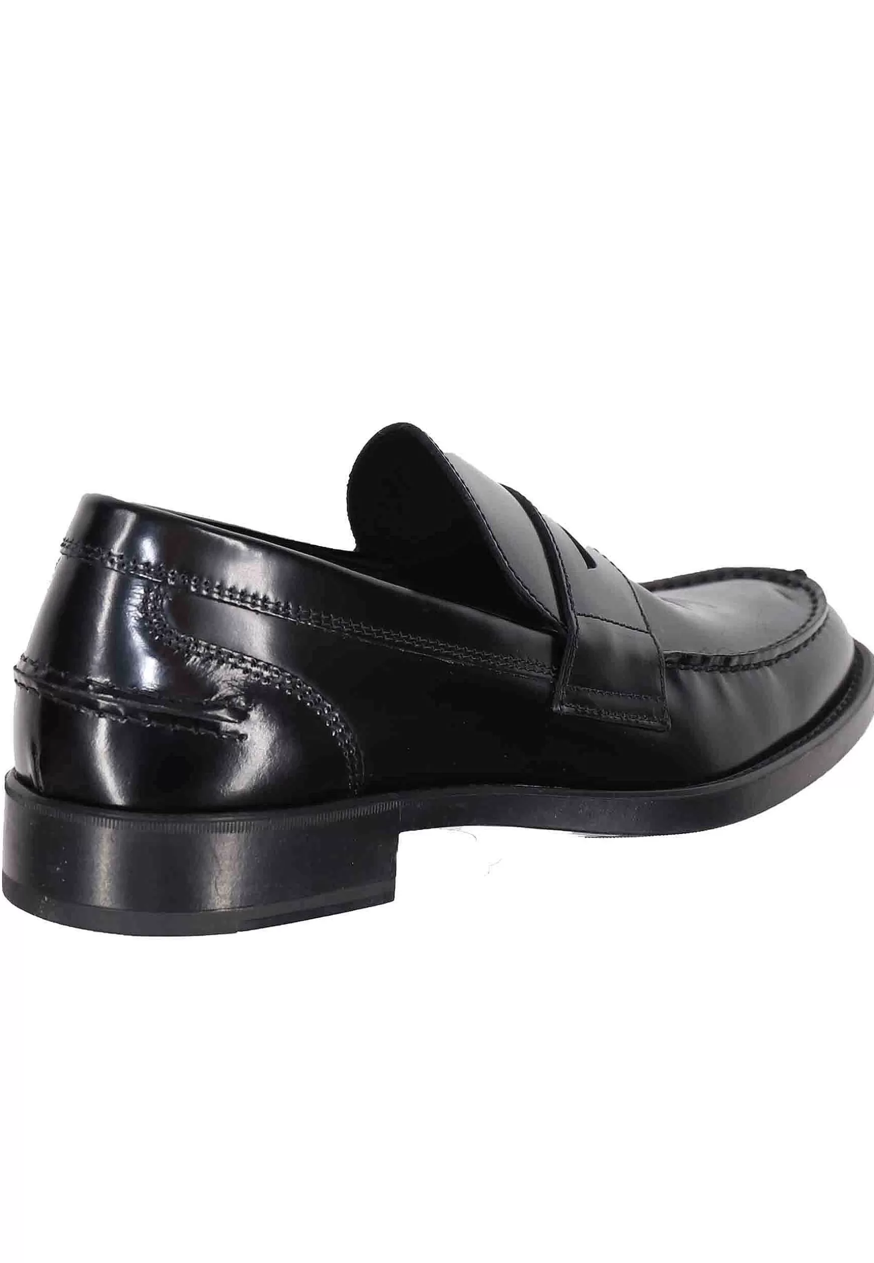 Mocassini Uomo In Pelle Lucida Nera Con Suola In Gomma Leggera*Antica Cuoieria Store