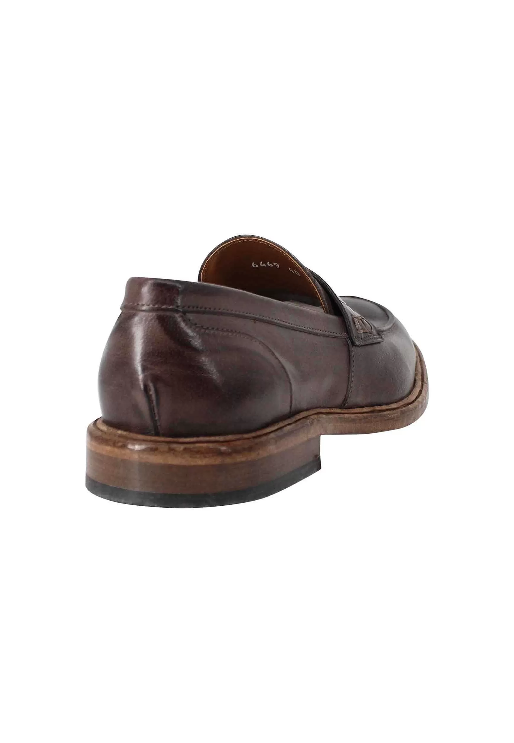 Mocassini Uomo In Pelle Marrone Con Bendina E Suola In Cuoio Cucita** Store