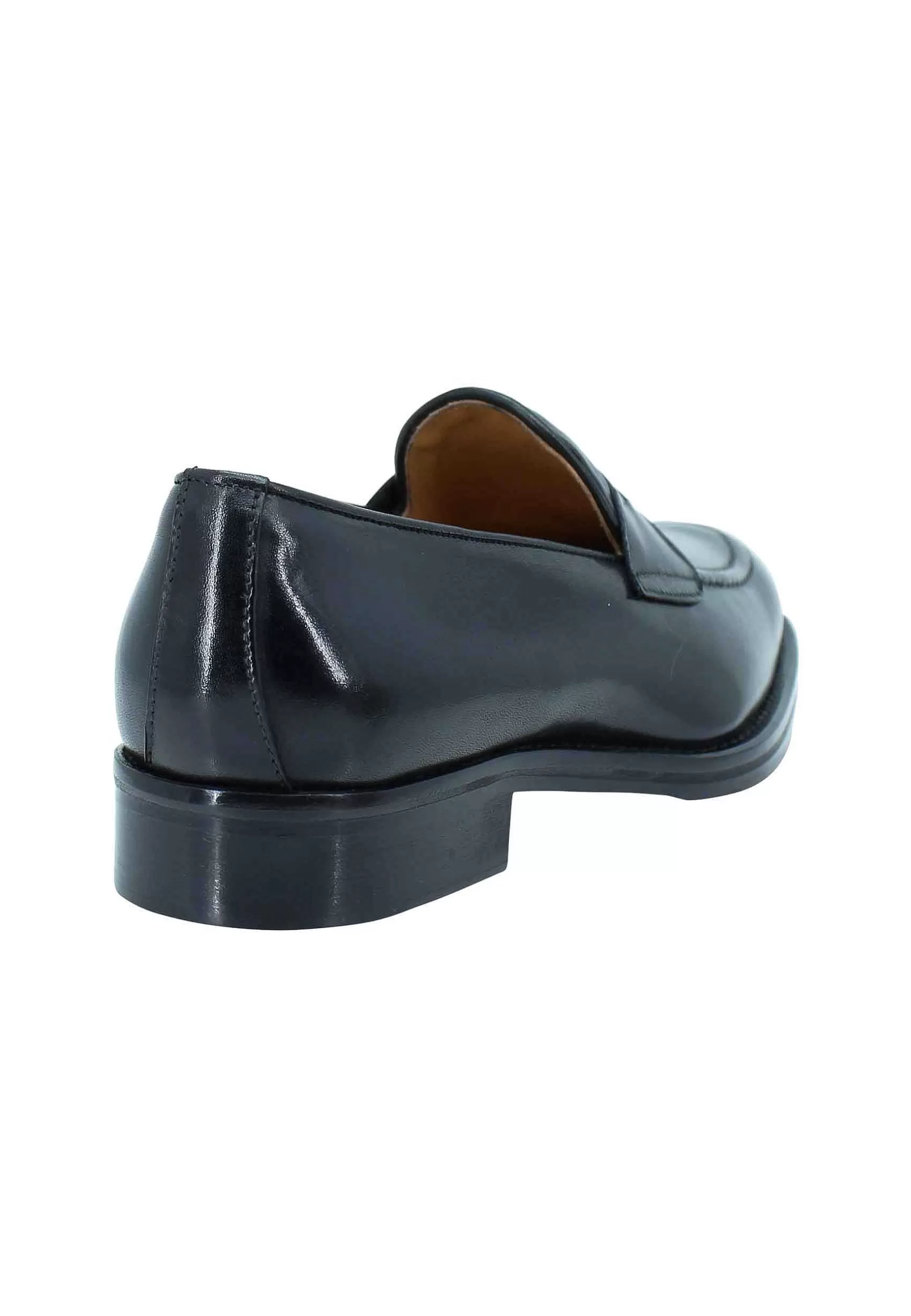 Mocassini Uomo In Pelle Nera Con Punta Affusolata E Suola In Cuoio** Store