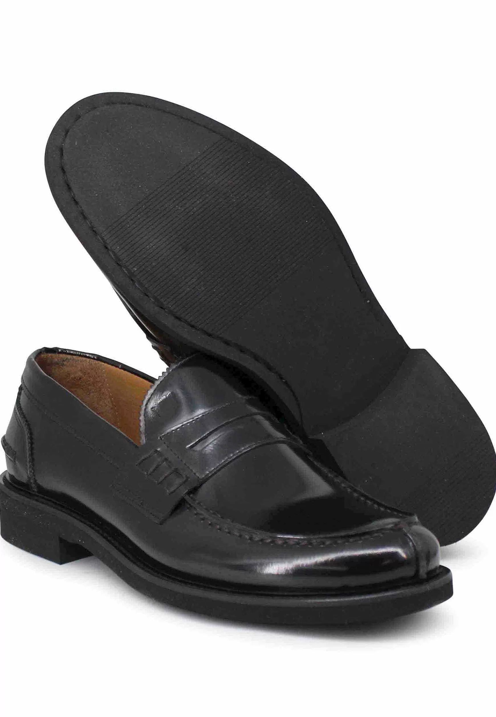 Mocassini Uomo In Pelle Nera Con Suola Cucita In Gomma Ultra Leggera*Florsheim Best Sale