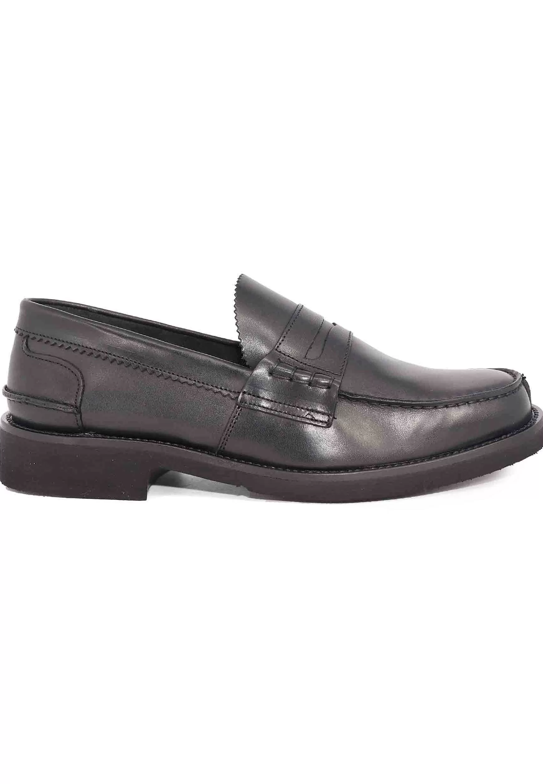 Mocassini Uomo In Pelle Nera Con Suola In Gomma Extra Light** Store