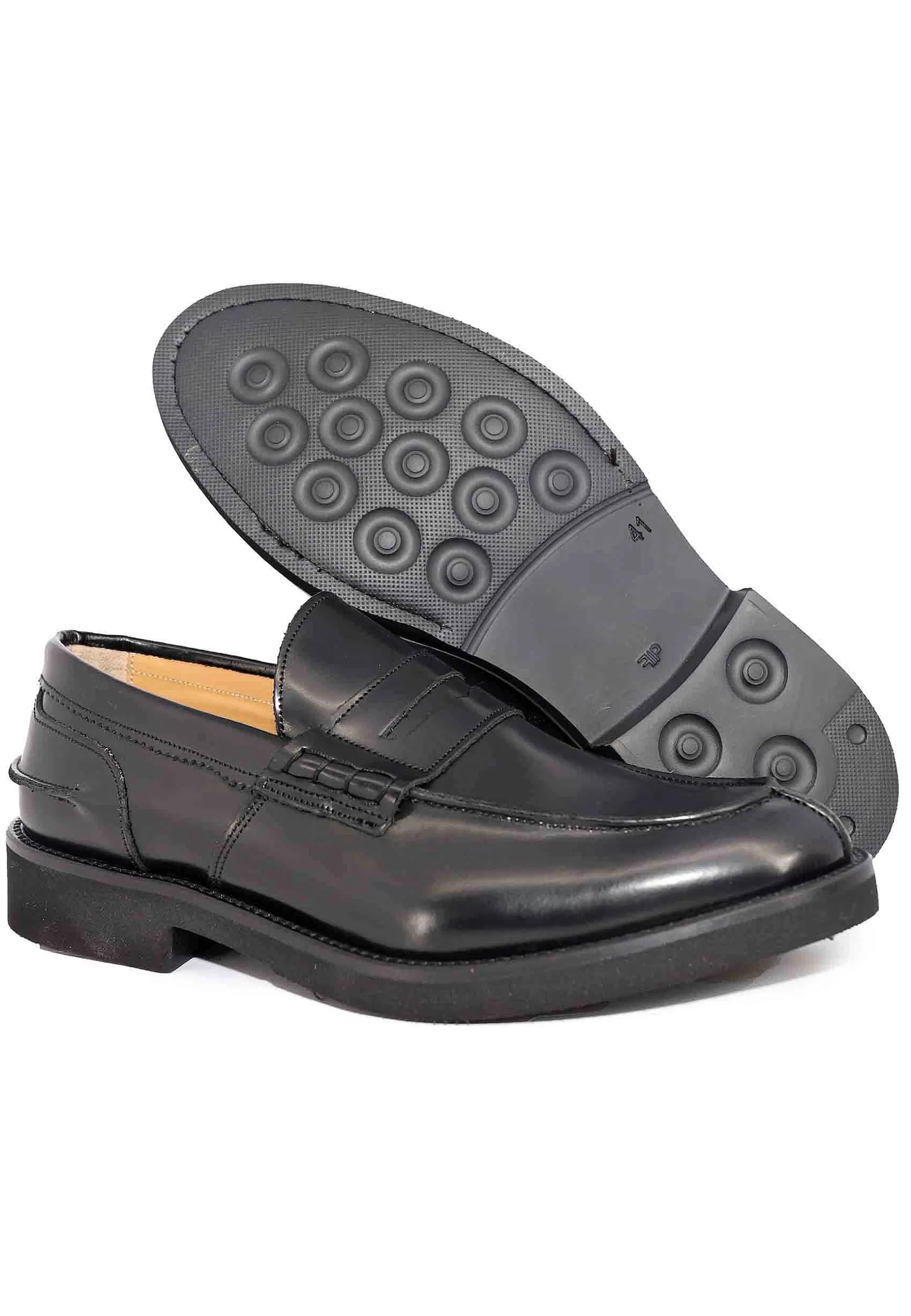 Mocassini Uomo In Pelle Nera Con Suola In Gomma Ultra Light** Shop