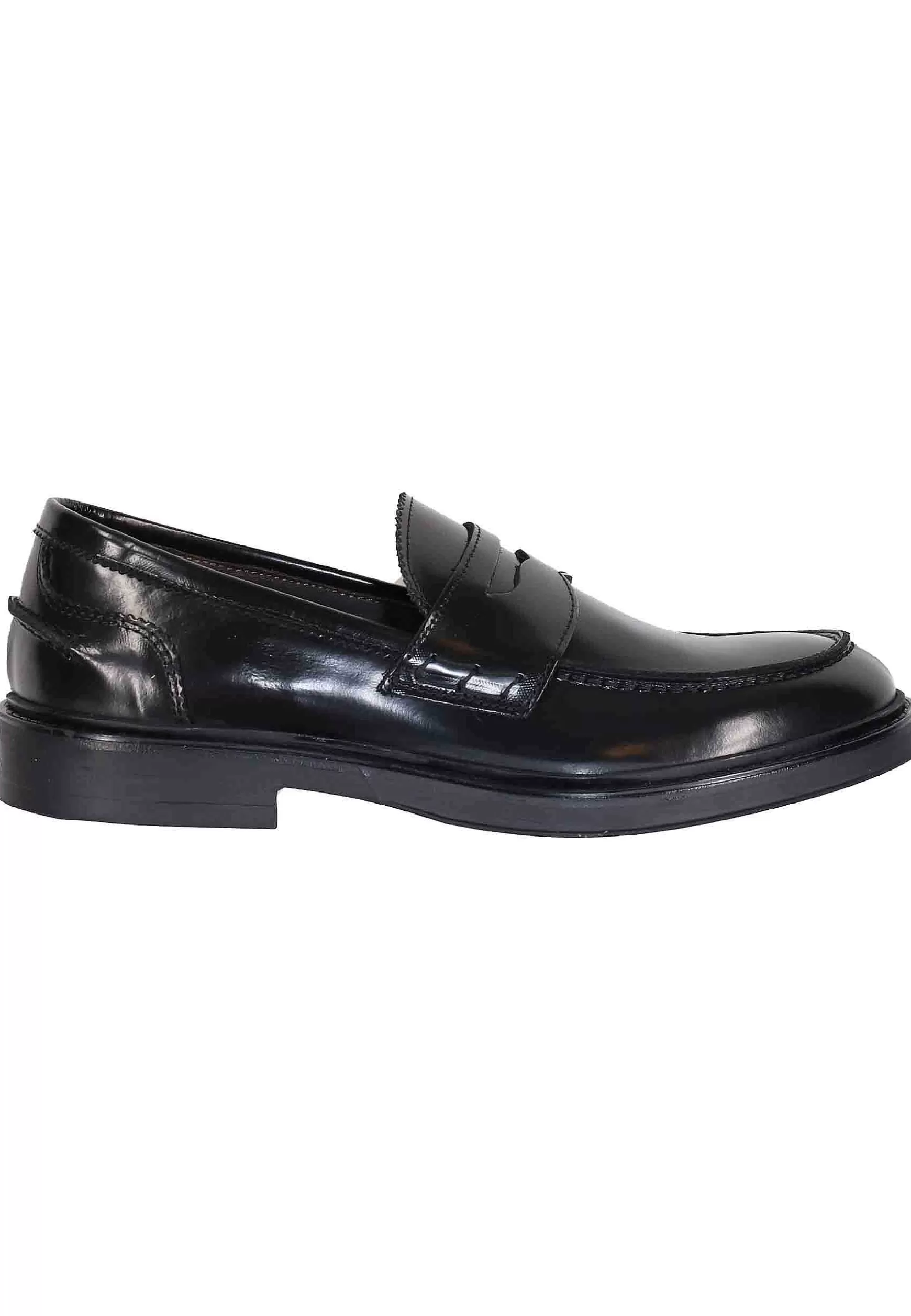 Mocassini Uomo In Pelle Nera Lucida Con Suola In Gomma** Clearance