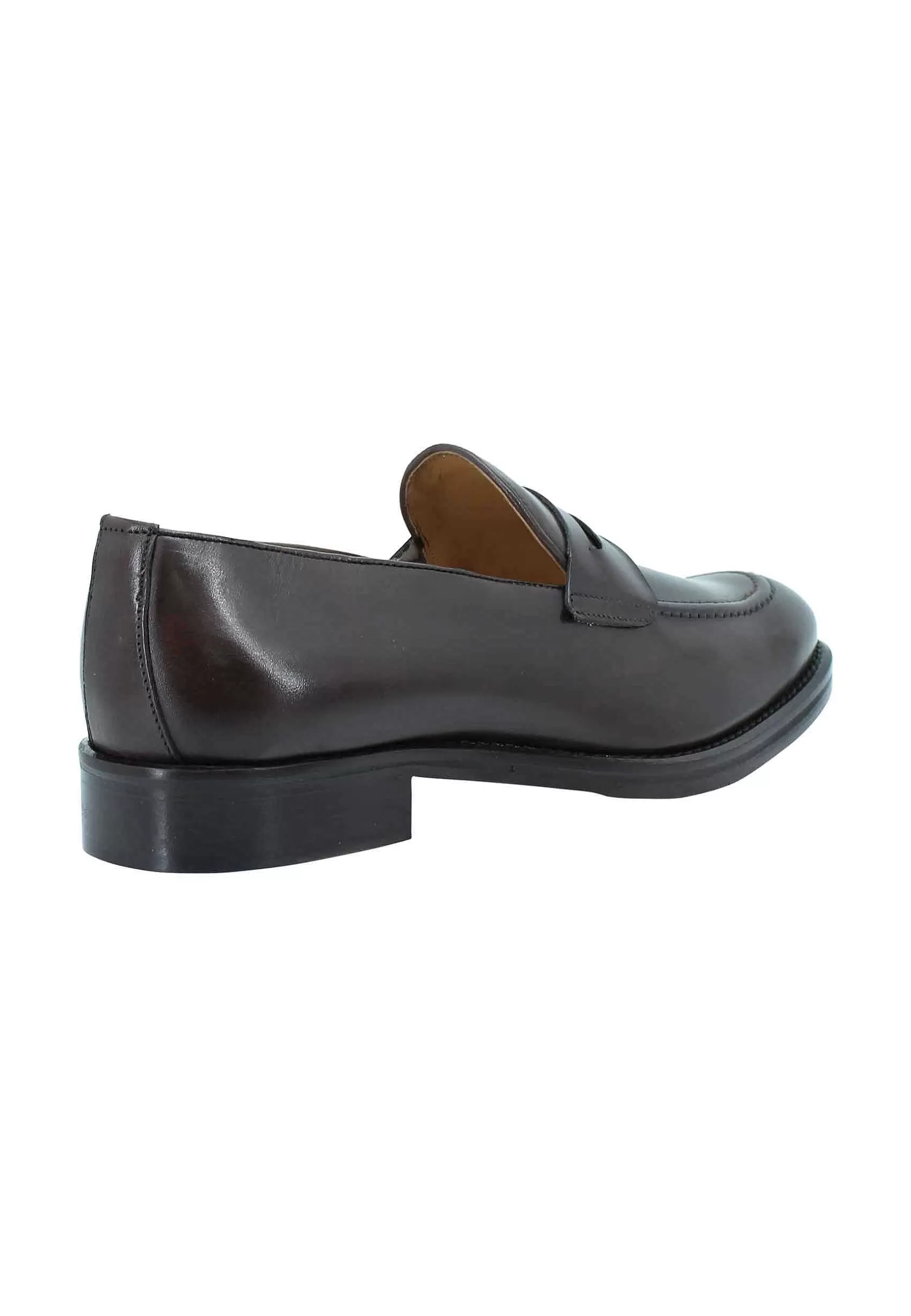Mocassini Uomo In Pelle Testa Di Moro Con Punta Affusolata E Suola In Cuoio** Hot