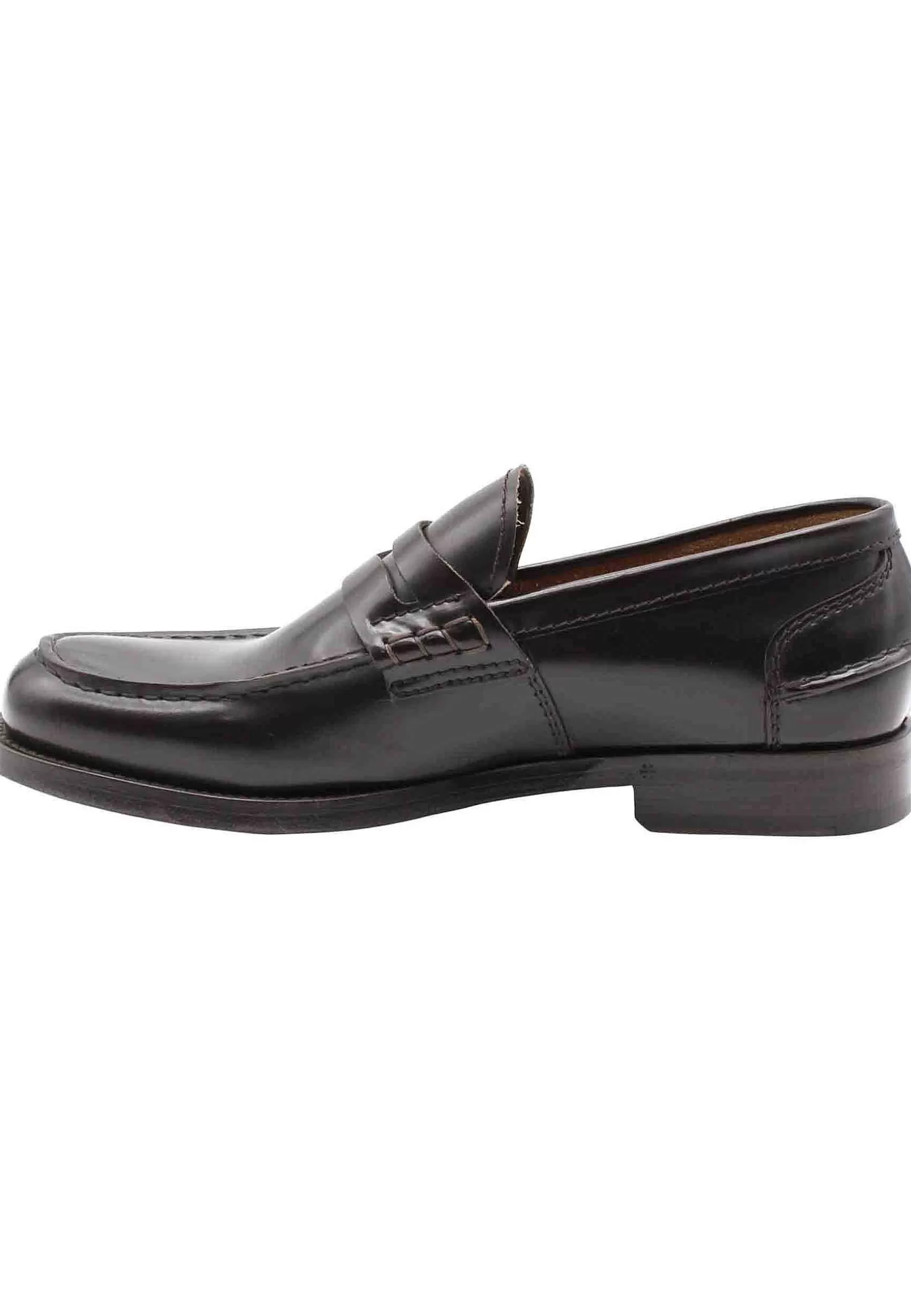 Mocassini Uomo In Pelle Testa Di Moro Con Suola Cucita*Green George Sale