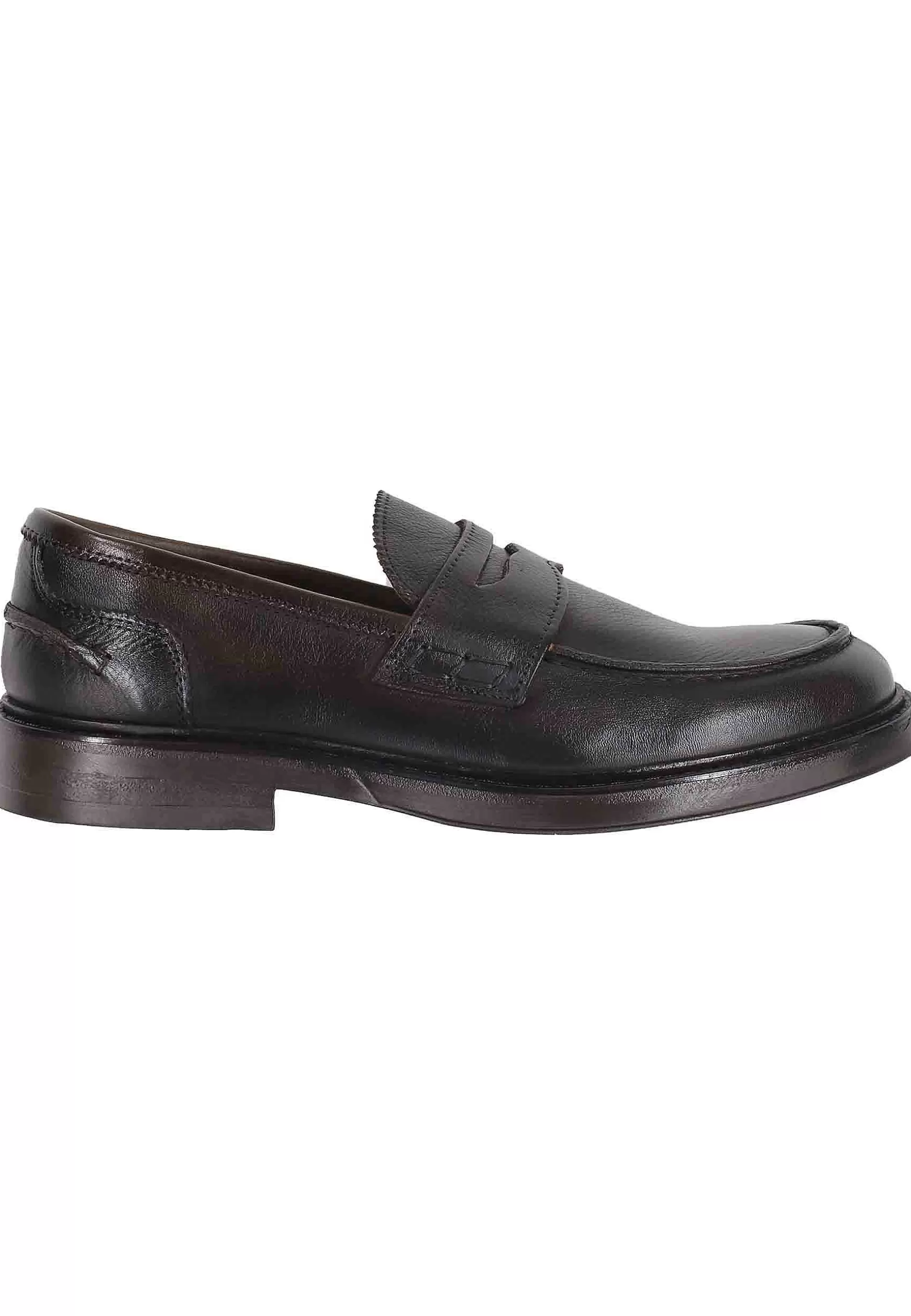 Mocassini Uomo In Pelle Testa Di Moro Con Suola In Gomma** Cheap