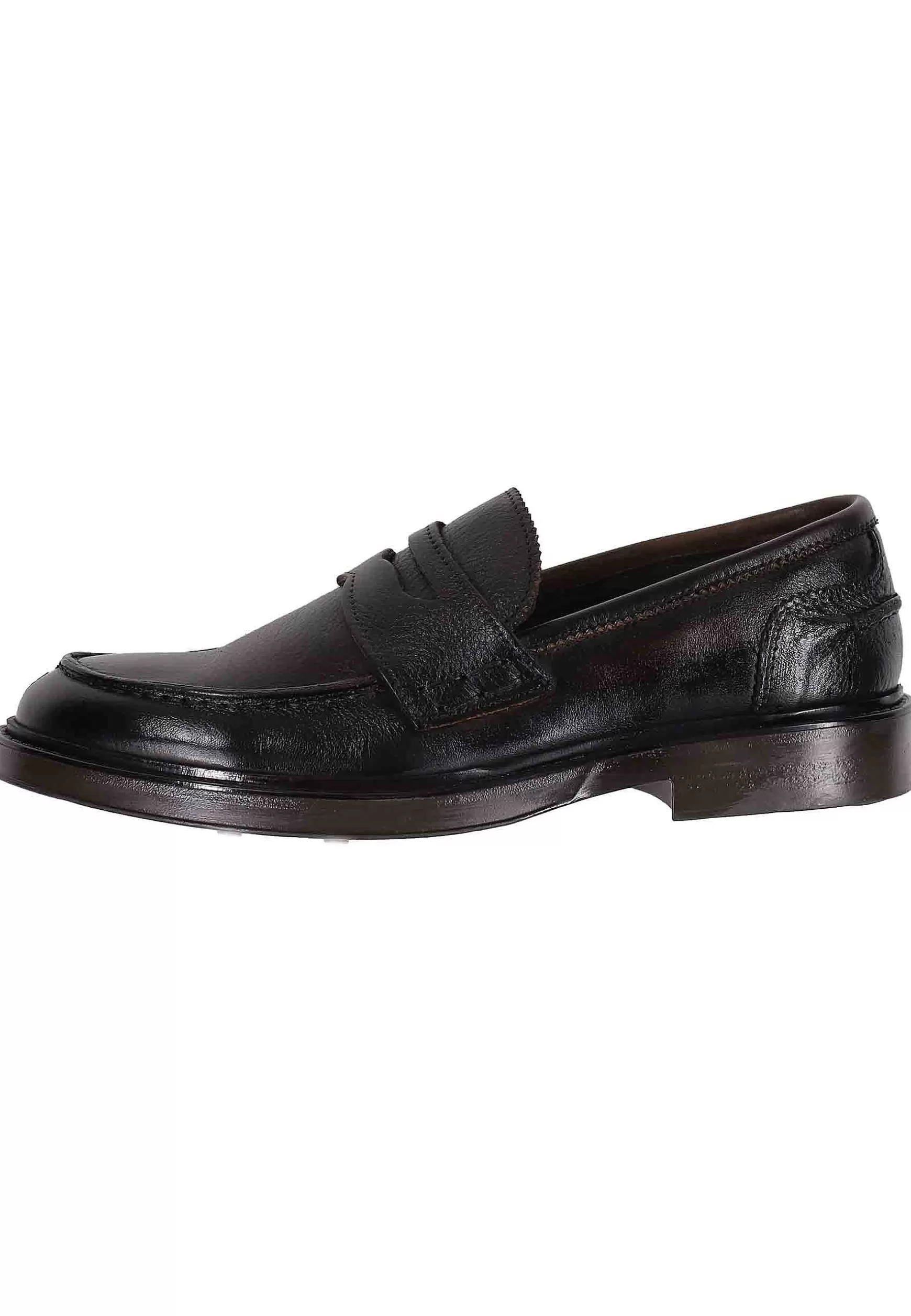 Mocassini Uomo In Pelle Testa Di Moro Con Suola In Gomma** Cheap