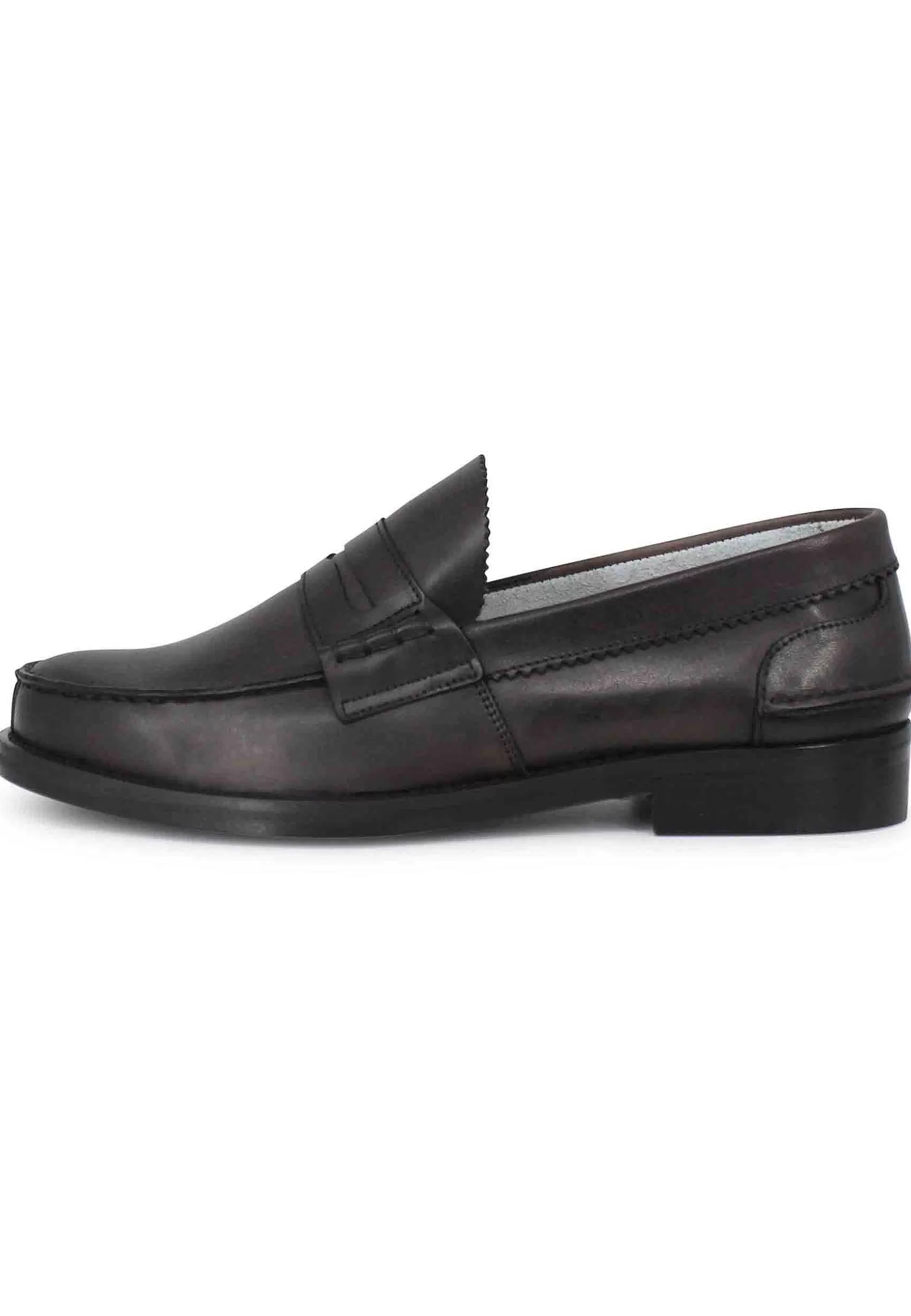 Mocassini Uomo In Pelle Testa Di Moro E Fondo In Cuoio** Flash Sale